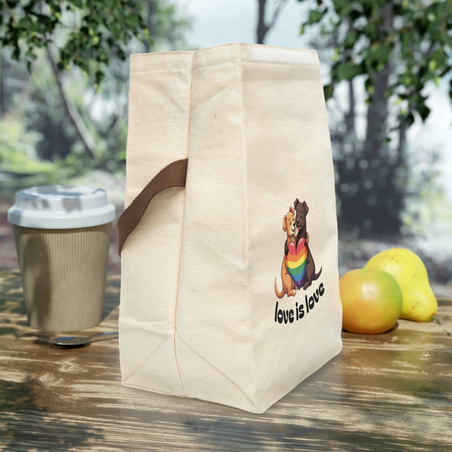 Canvas Lunch Bag Puppy Love is Love