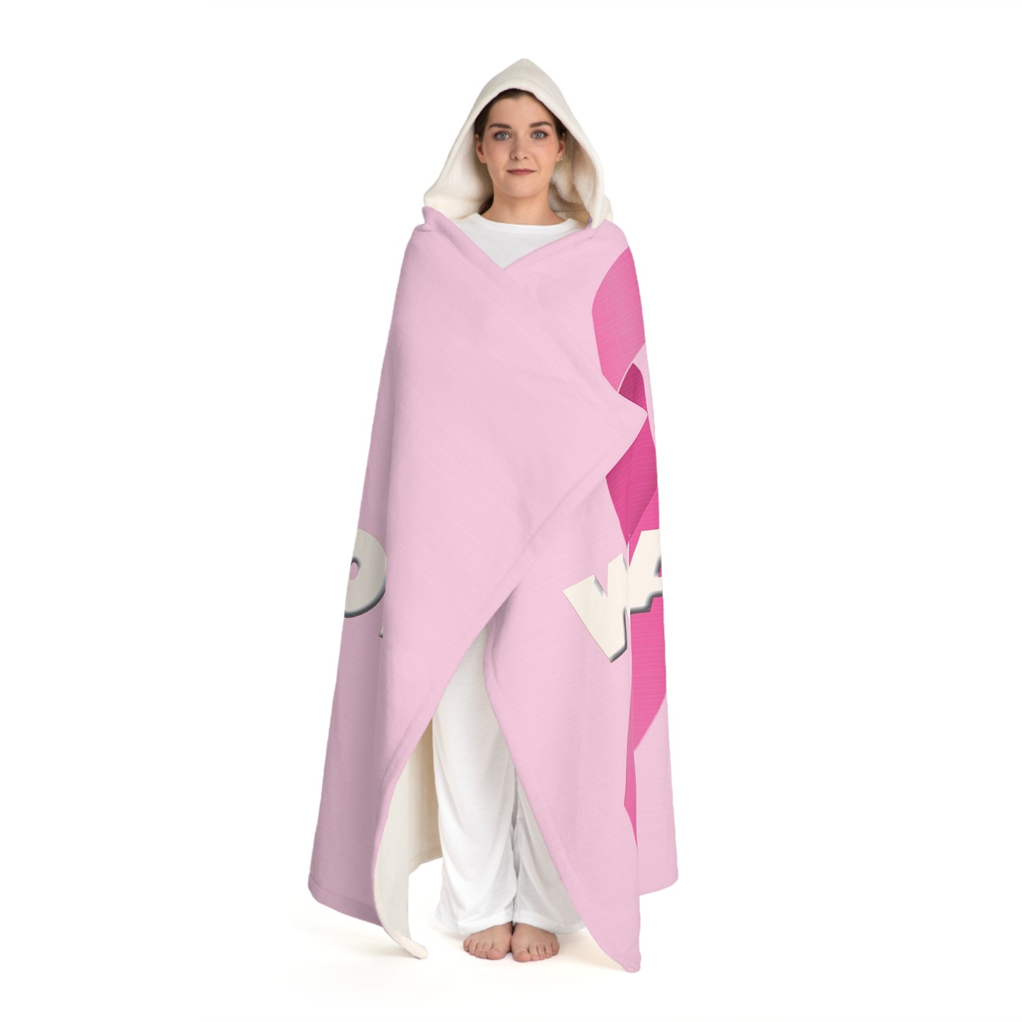 Breast Cancer Pink Hooded Blanket