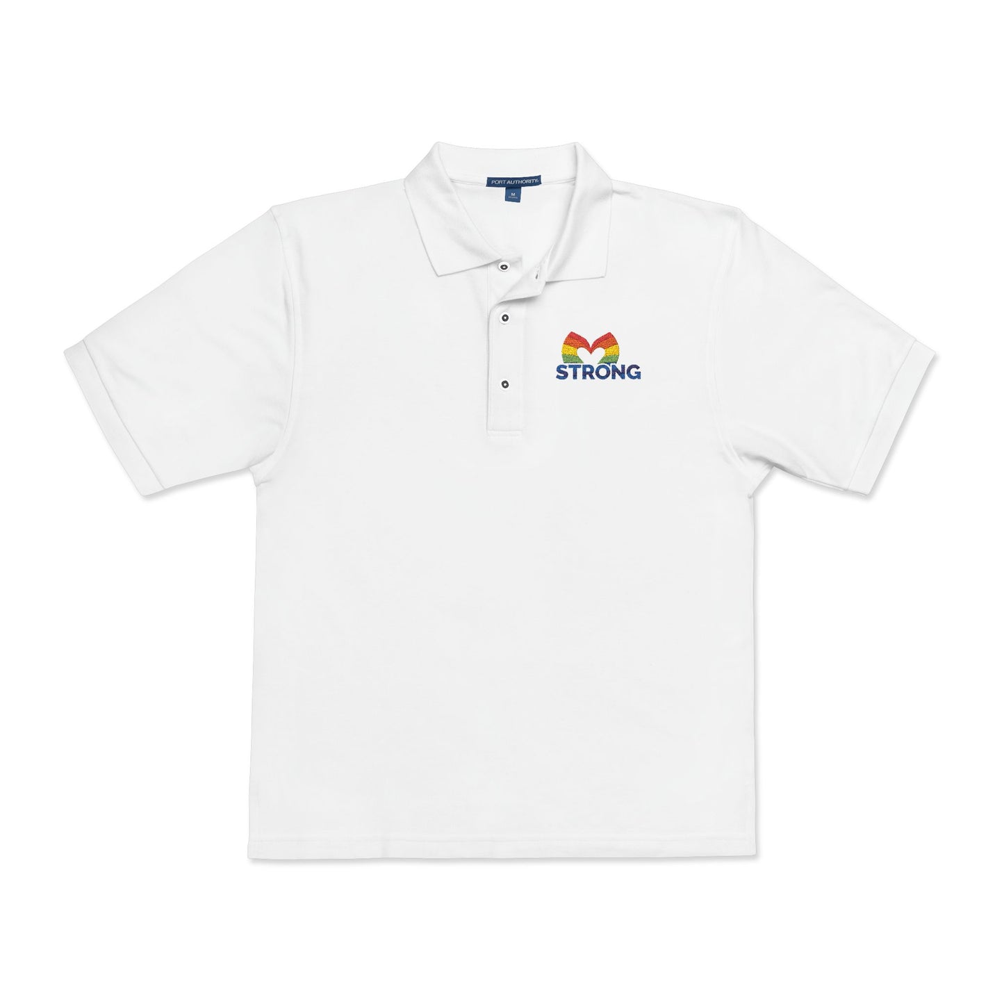 Polo Shirt Rainbow Heart STRONG Embroidery