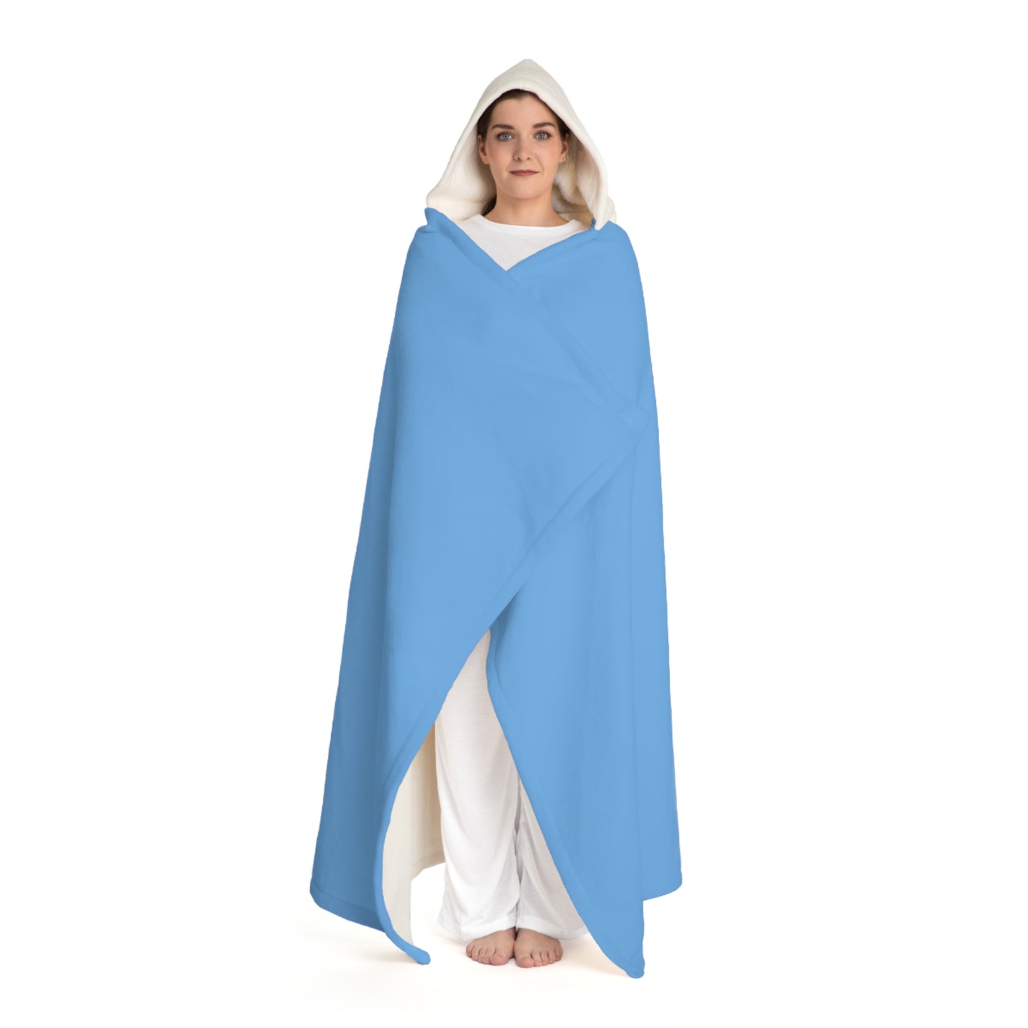Rainbow "?" Blue Hooded Sherpa Blanket