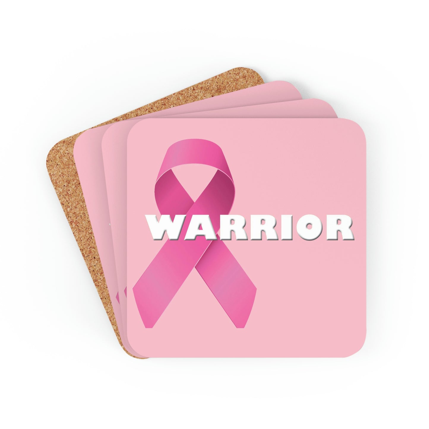 Breast Cancer Warrior Coaster Set