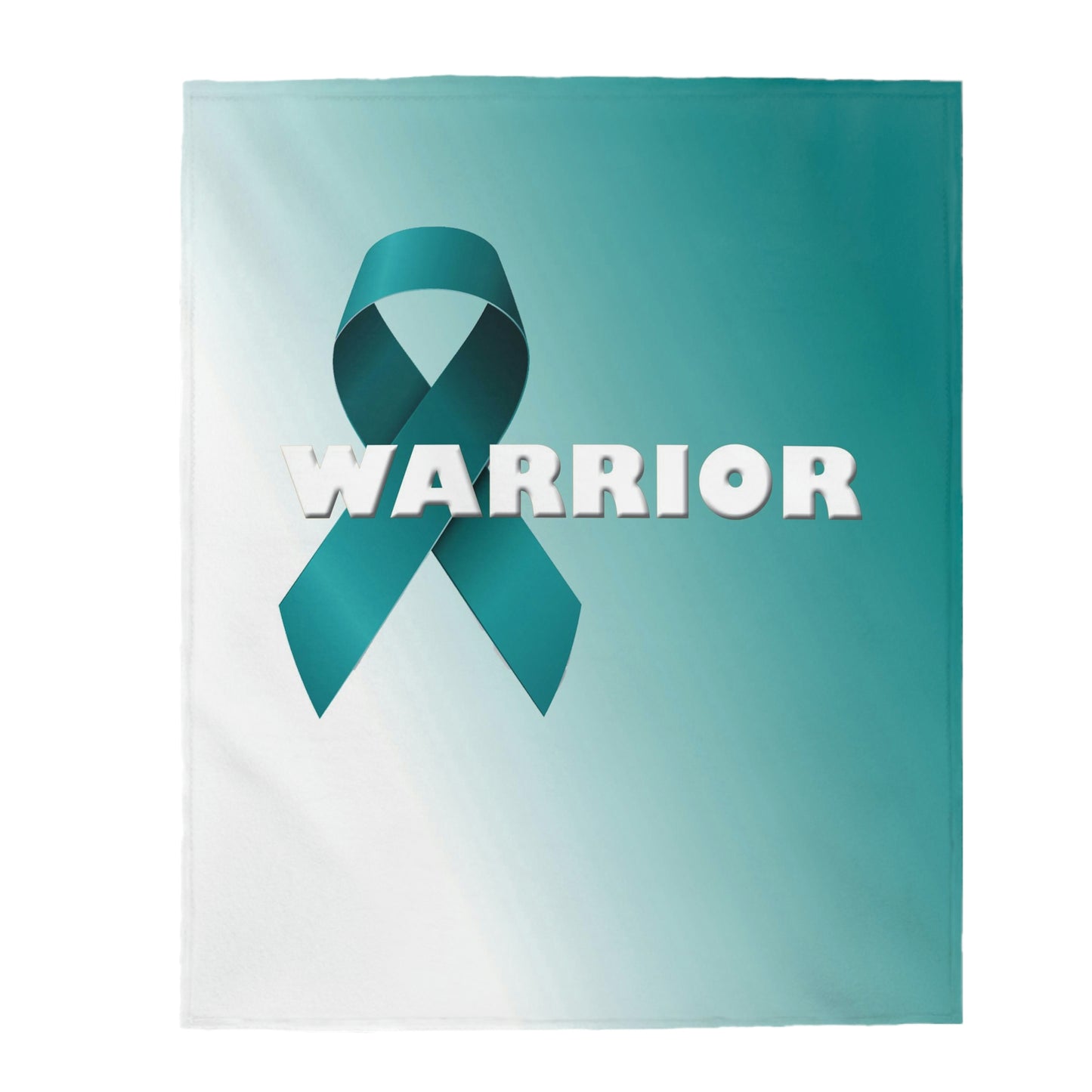 Plush Teal Warrior Ovarian Cancer Blanket