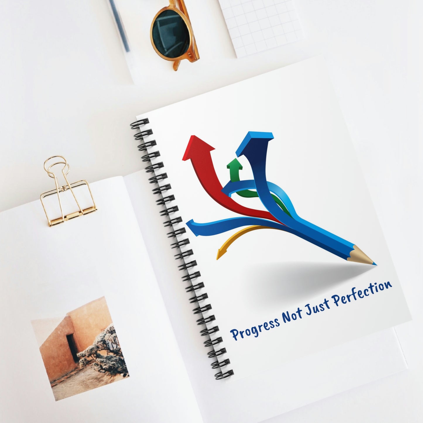 Spiral Notebook - Progress Not Just Perfection