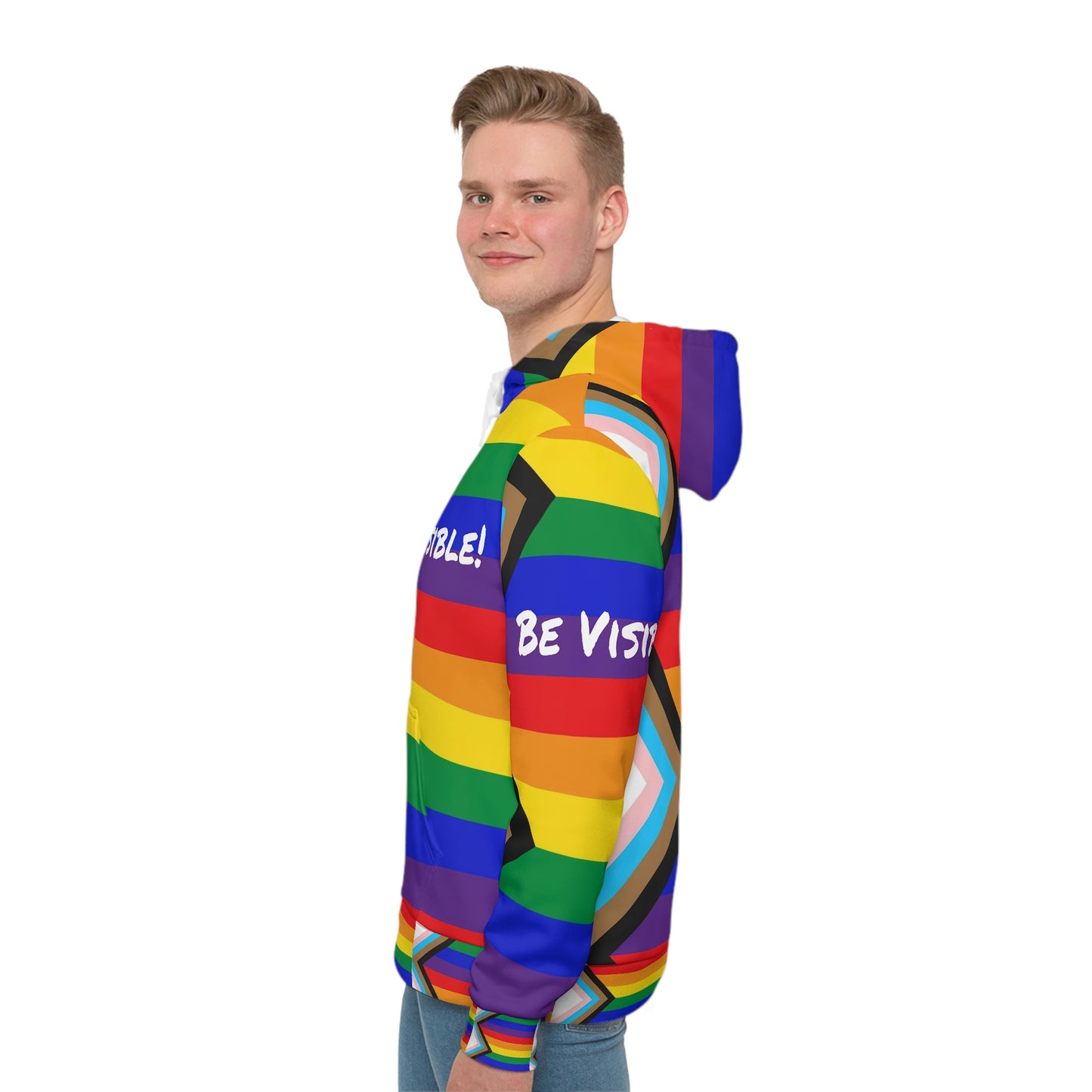 Be Visible Hoodie (All Over Rainbow)