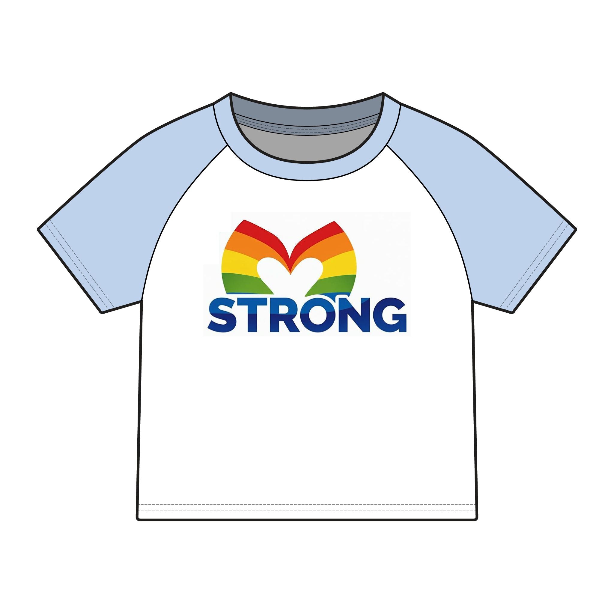 Women's Micro Rib Raglan Baby Tee Rainbow Strong