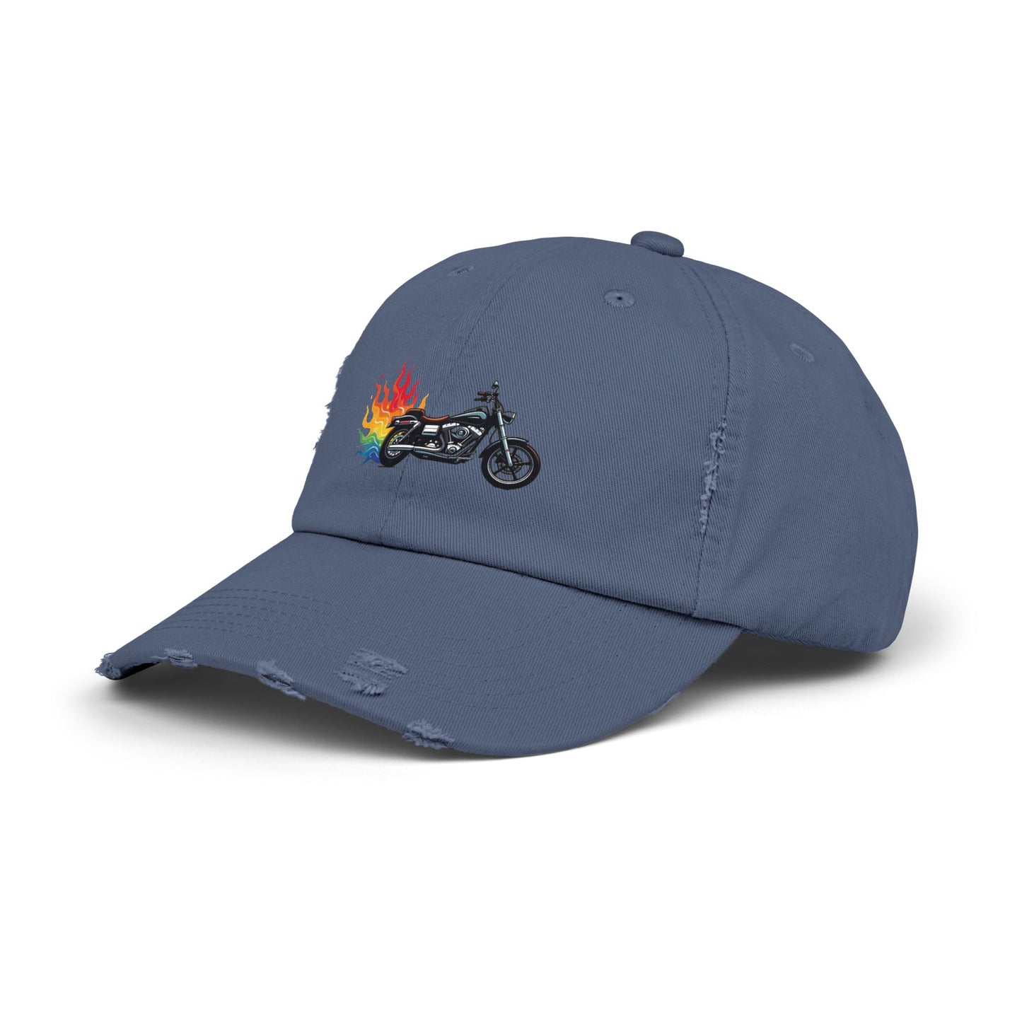 Rainbow Motorcycle Distressed Design