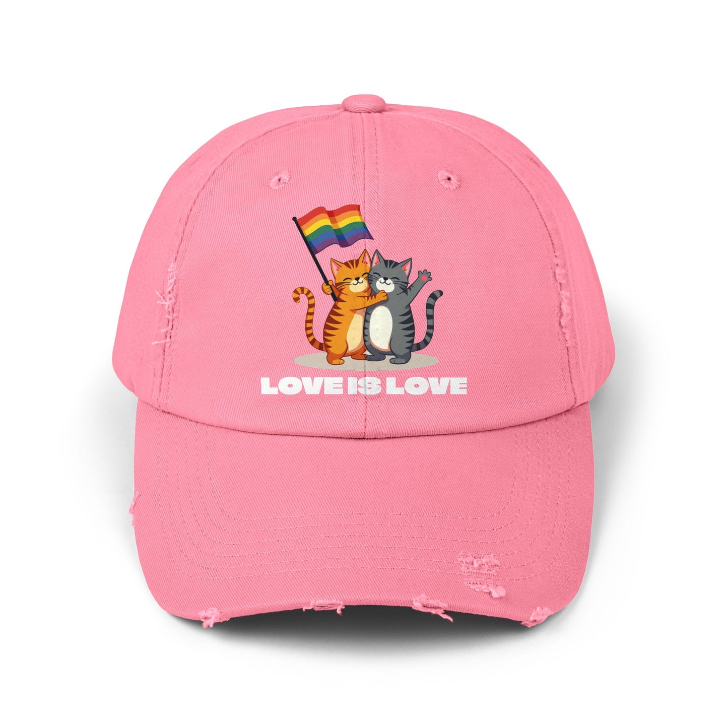 Cap - Kitty Love is Love Distressed Design