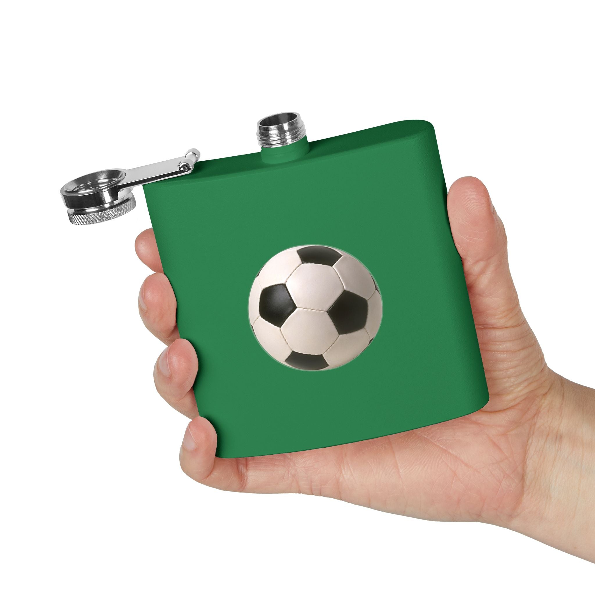 Soccer Stainless Steel Flask, 6oz