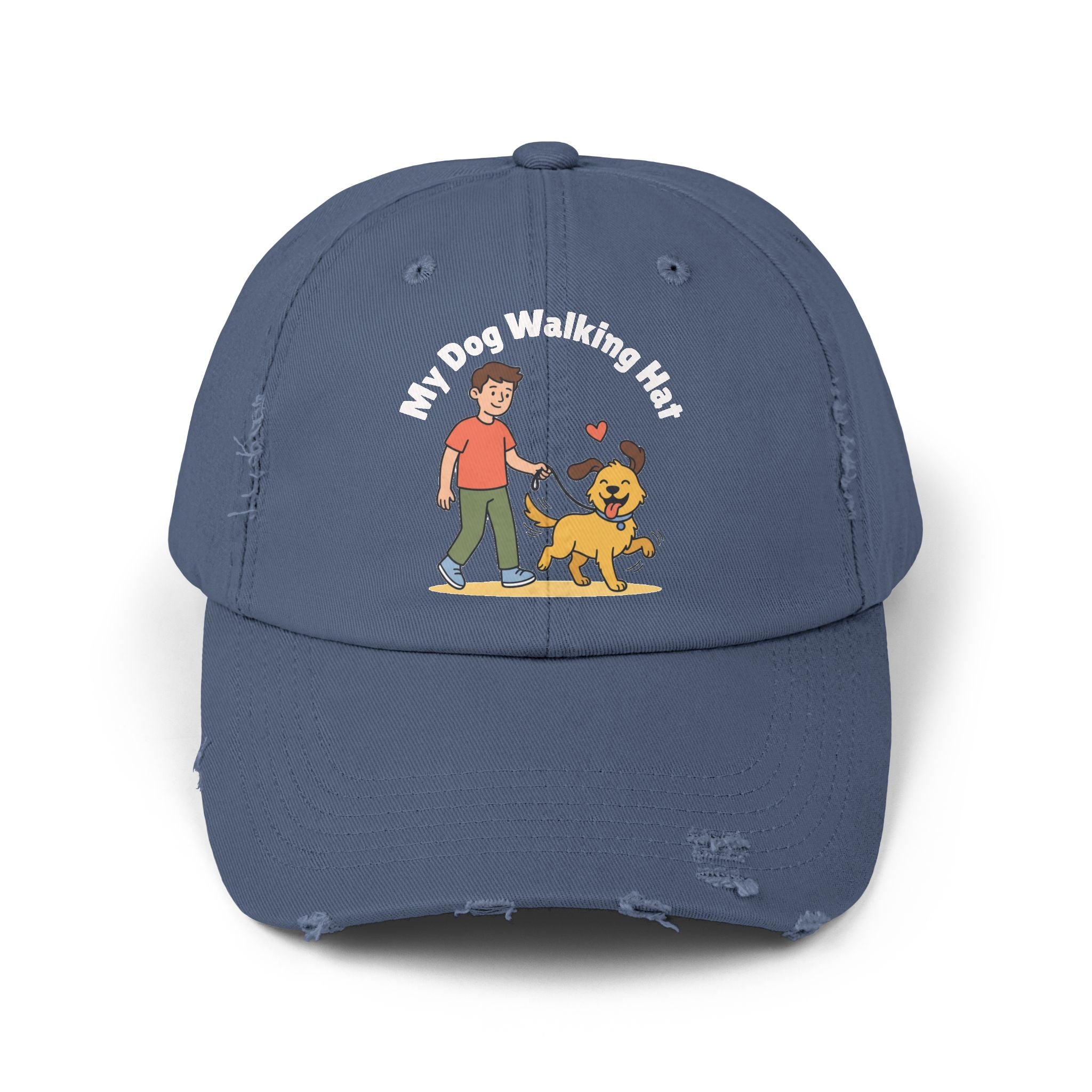 My Dog Walking Distressed Hat