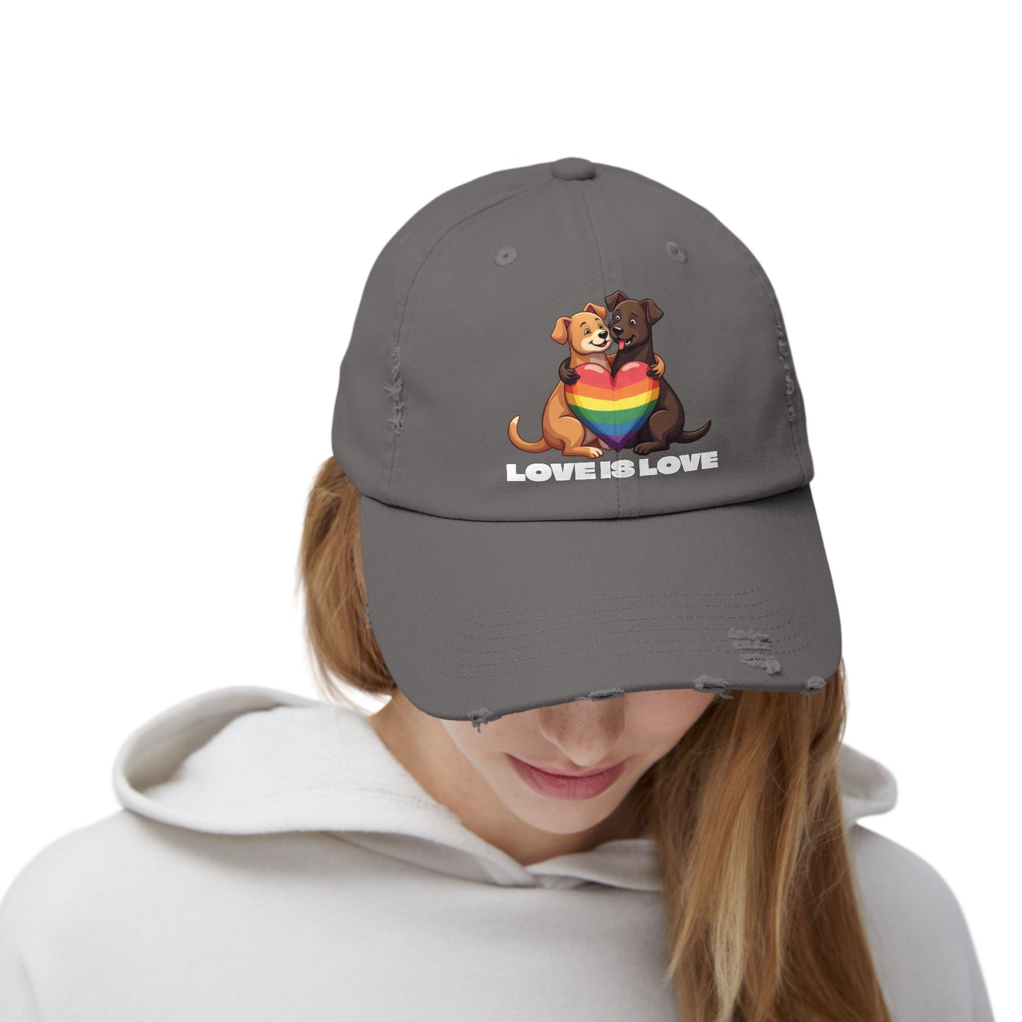 Cap - Puppy Love is Love Distressed Design