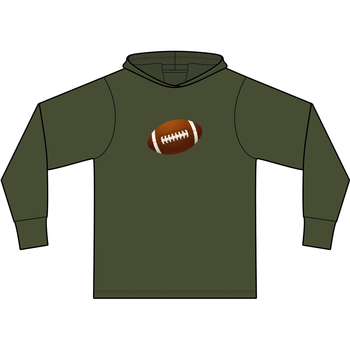 Football Long Sleeve Hooded T-Shirt