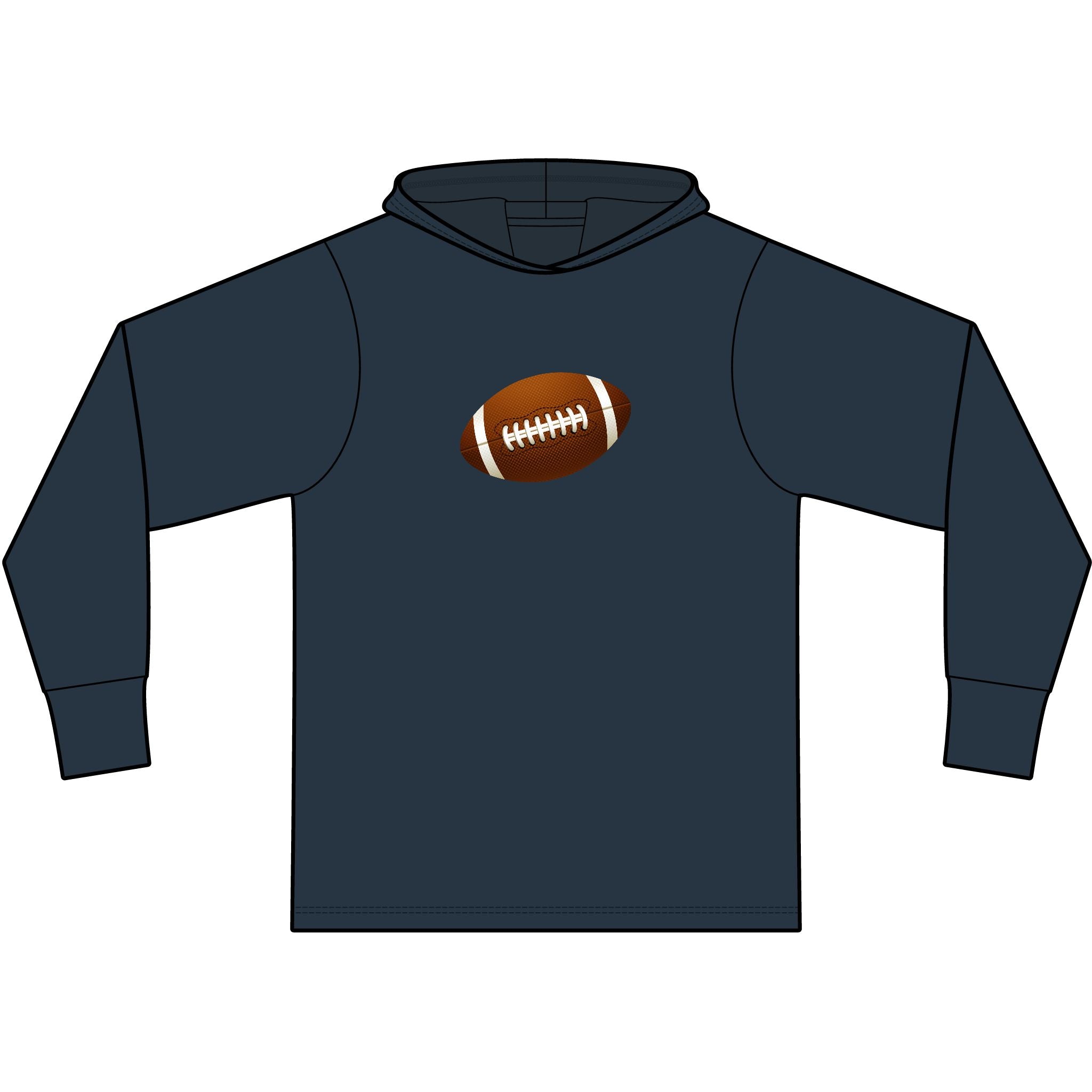 Football Long Sleeve Hooded T-Shirt