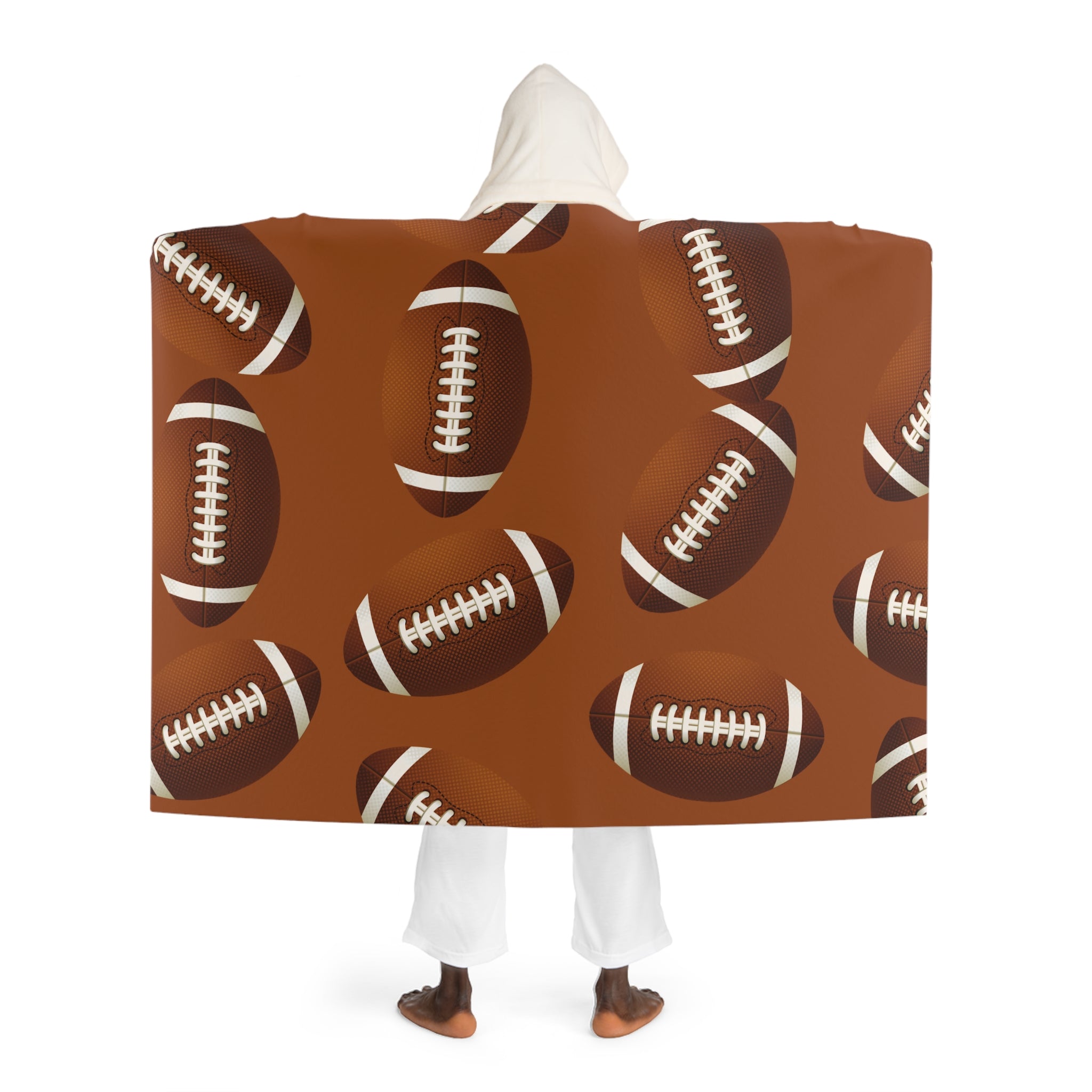 Football Hooded Sherpa Blanket
