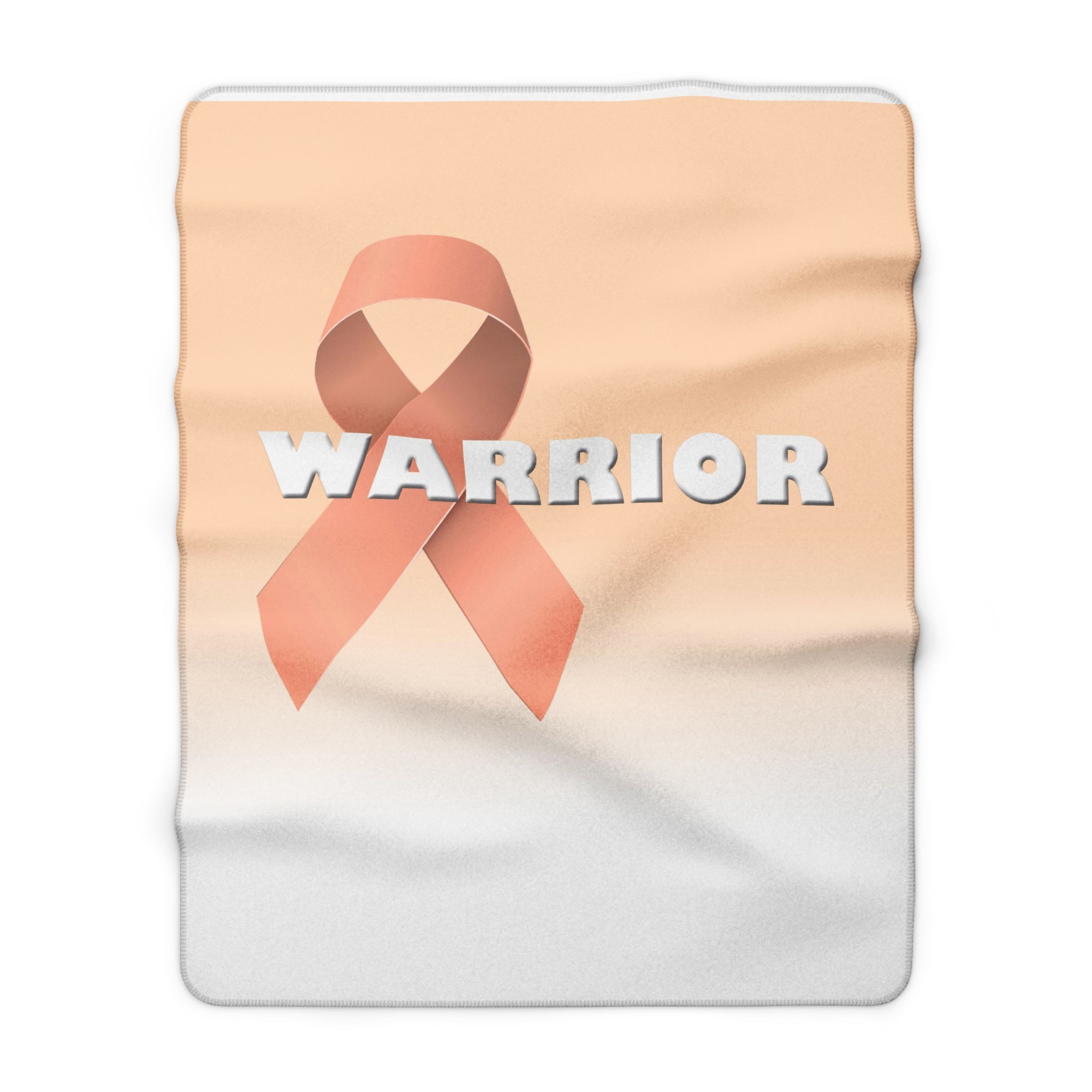 Peach Ribbon Warrior Sherpa Fleece Blanket