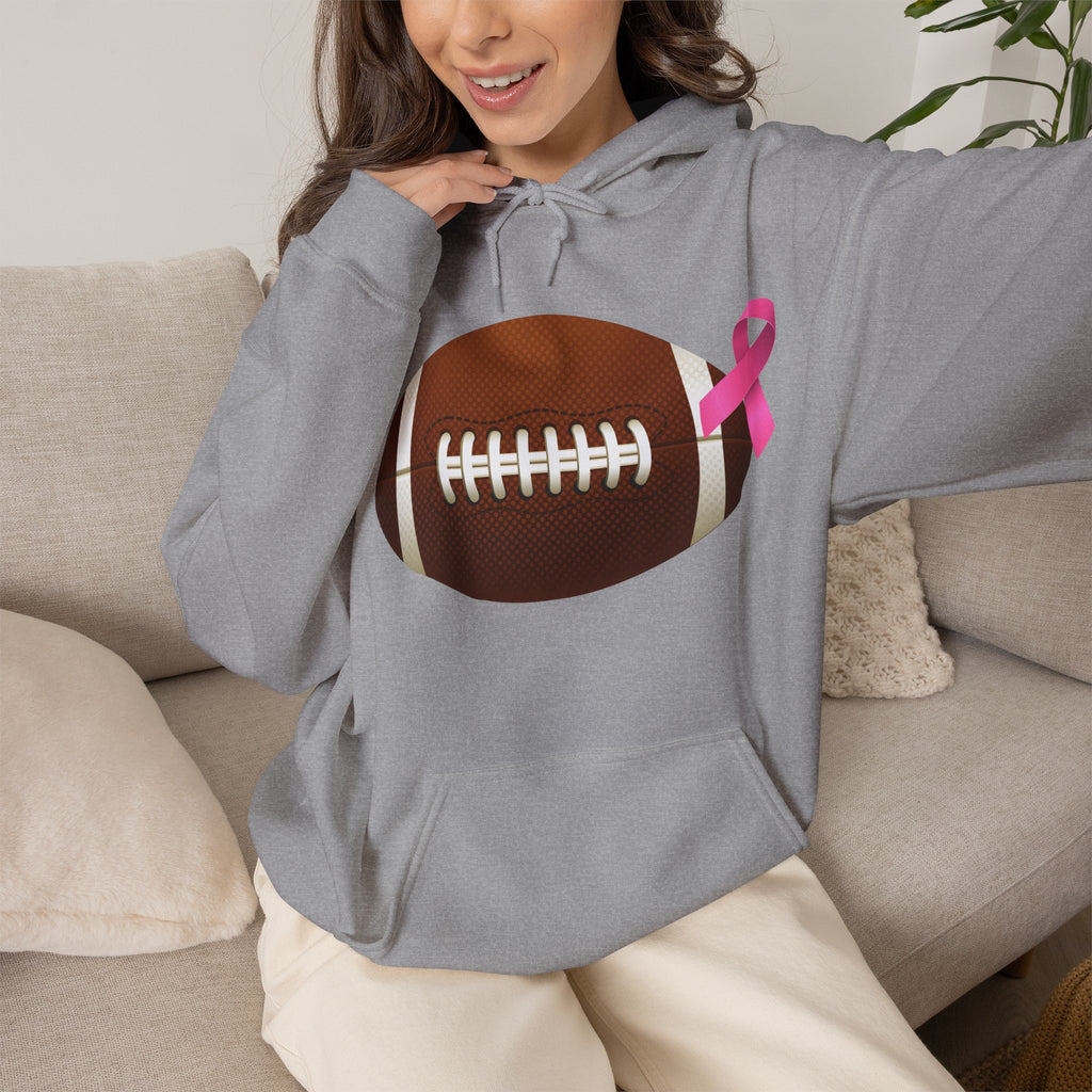 Breast Cancer Football Heavy Blend™ Hoodie