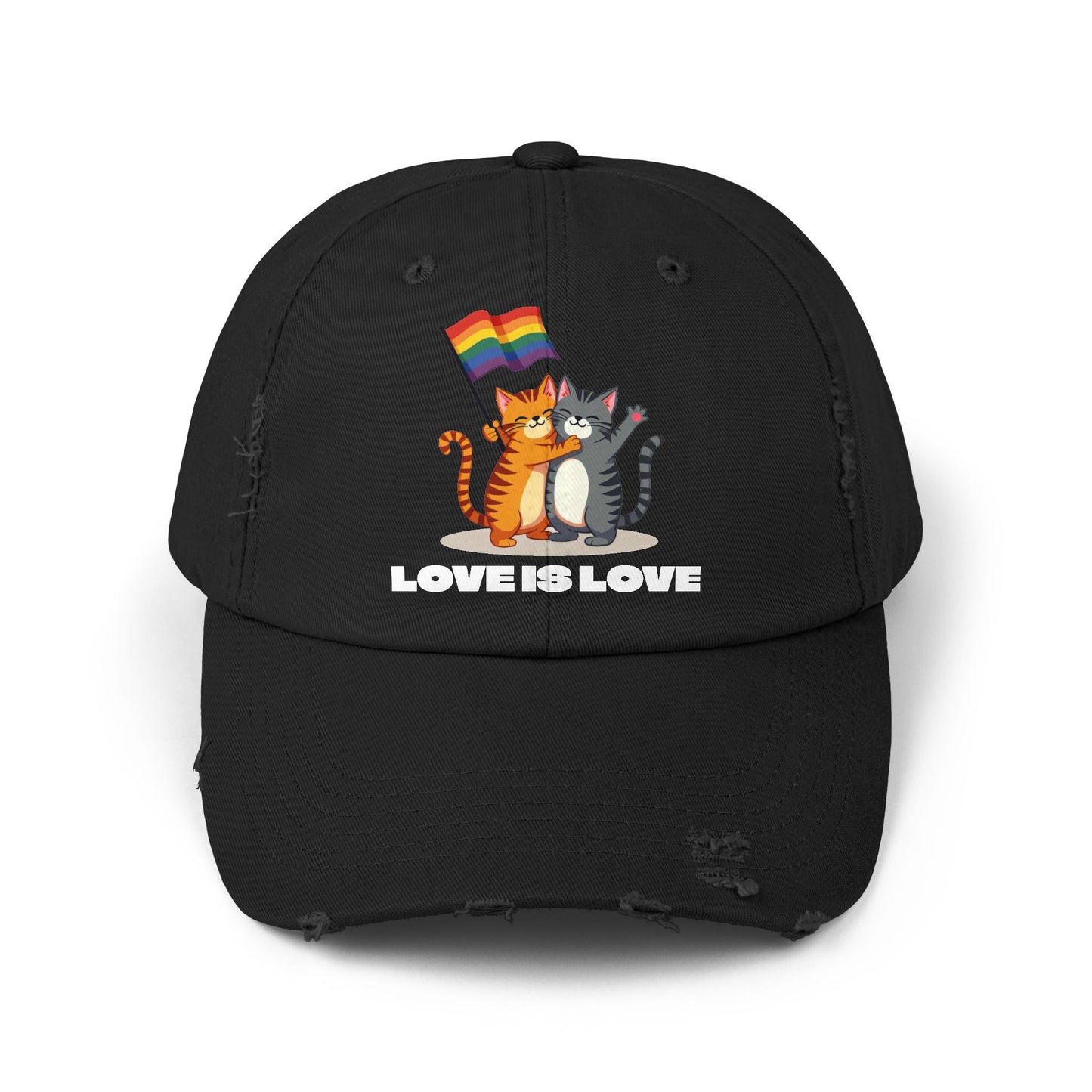 Cap - Kitty Love is Love Distressed Design