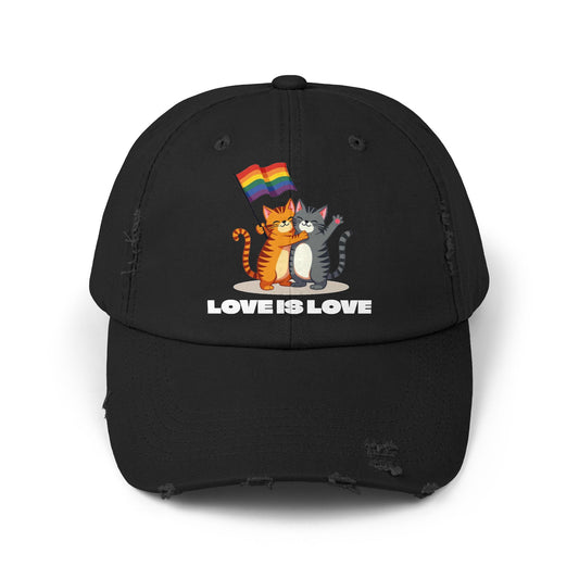 Cap - Kitty Love is Love Distressed Design