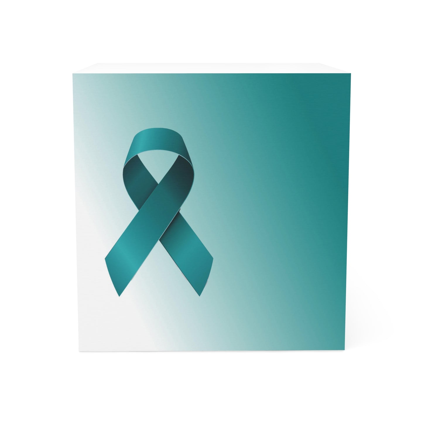 Note Cube Teal Ribbon