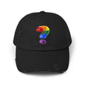 Rainbow "?"  Distressed Cap