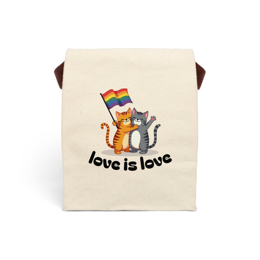 Canvas Lunch Bag Kitty Love is Love