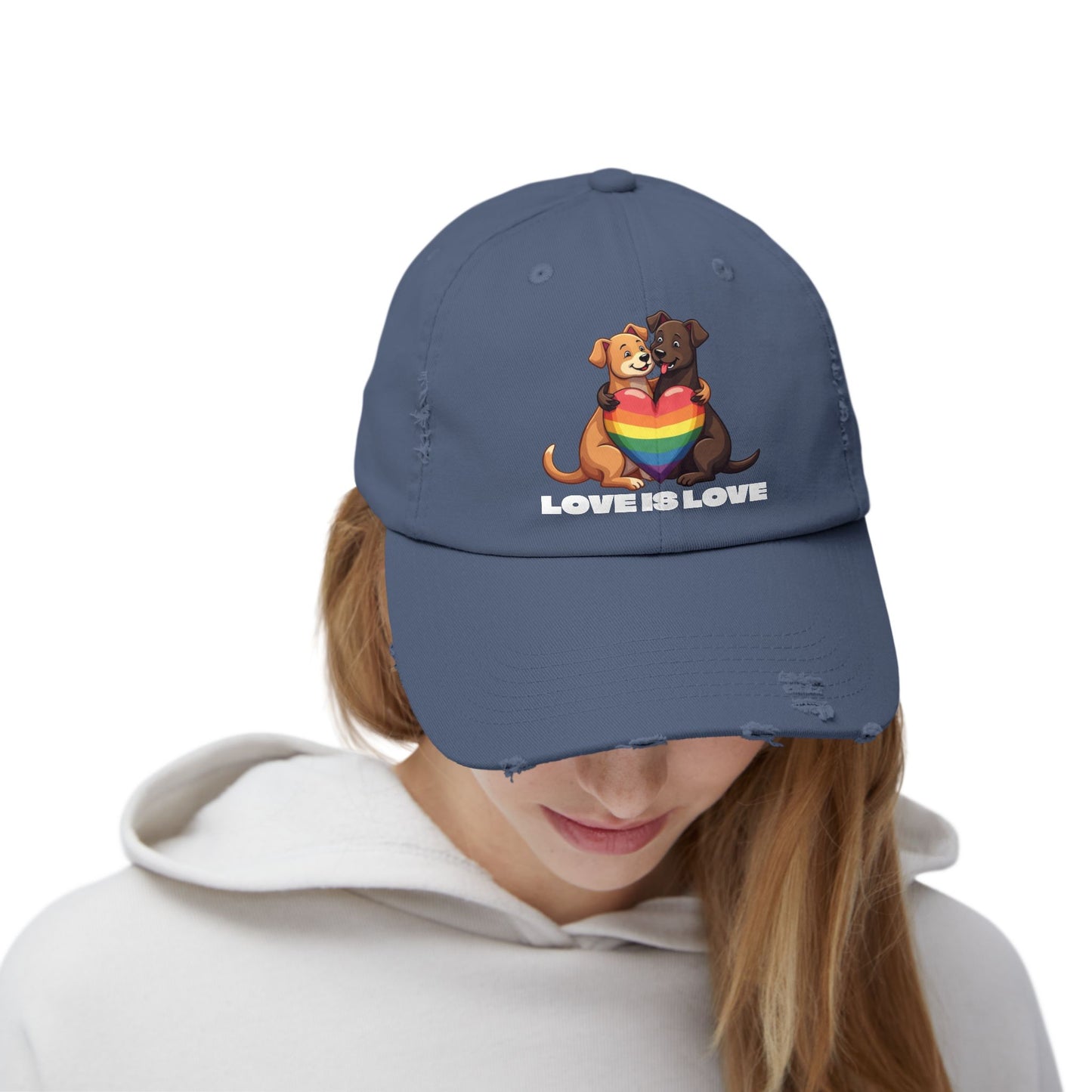Cap - Puppy Love is Love Distressed Design