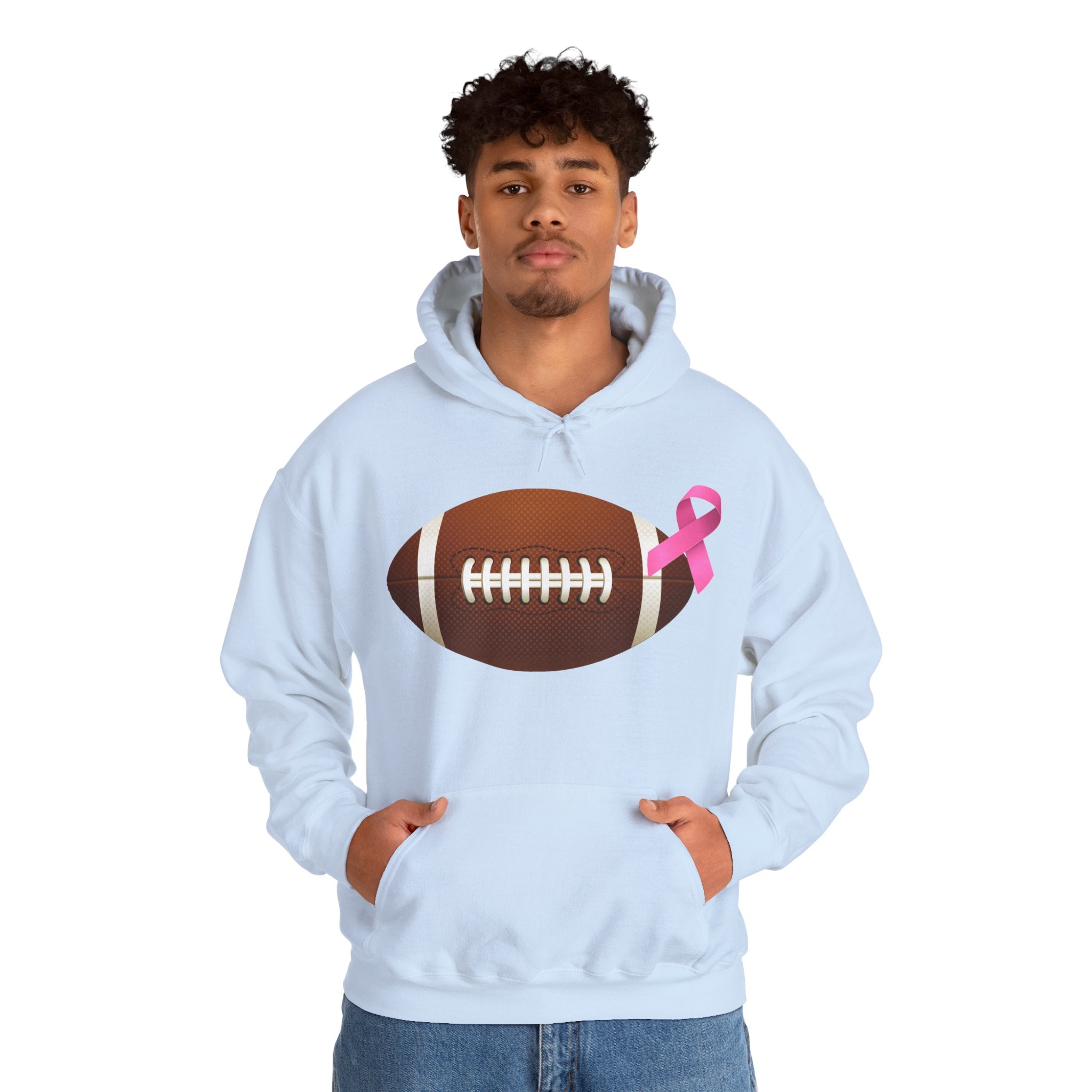 Breast Cancer Football Heavy Blend™ Hoodie