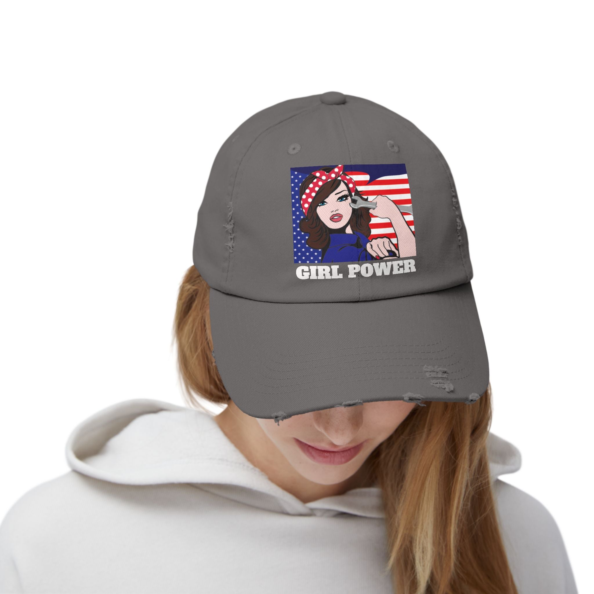 Girl Power Distressed Cap
