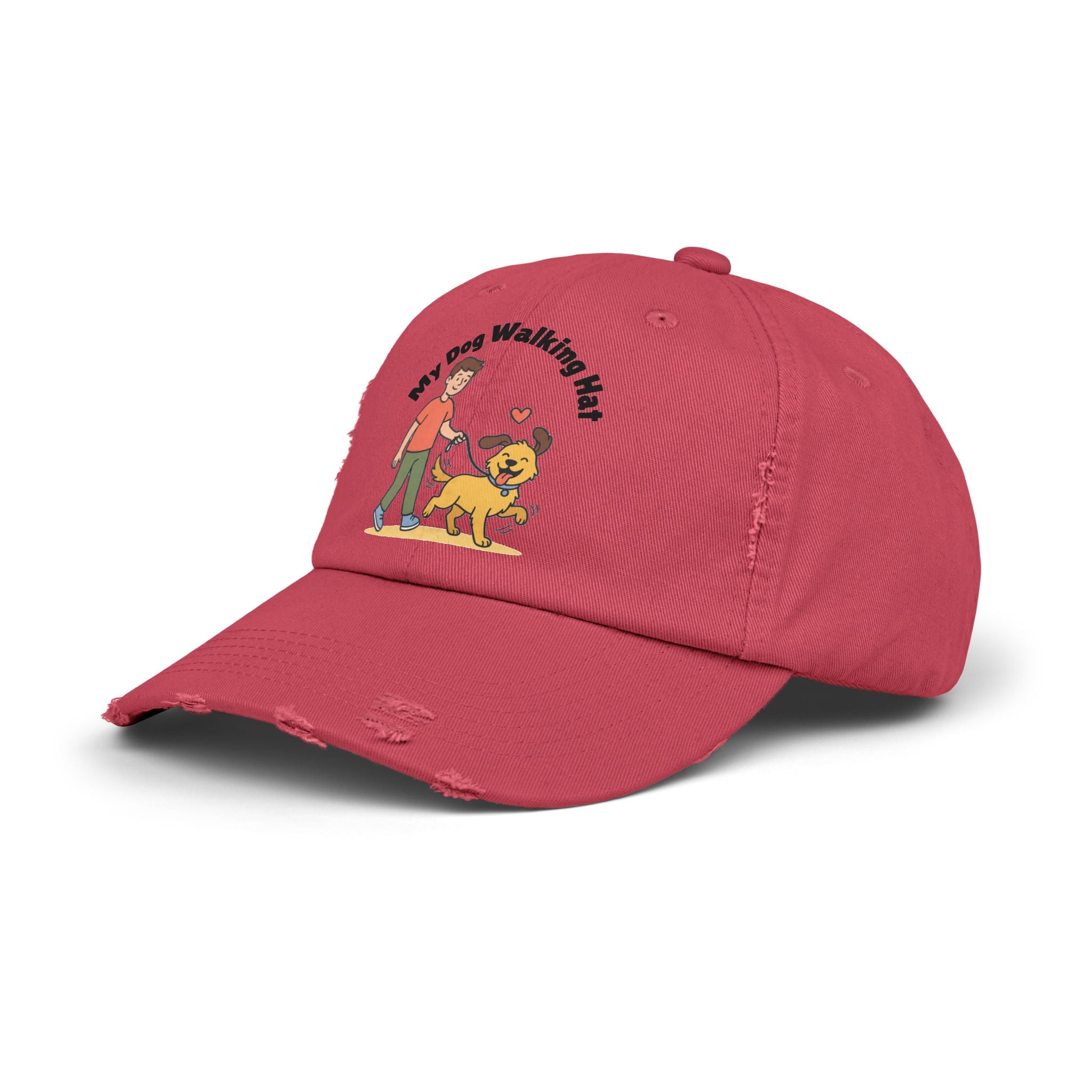 My Dog Walking Distressed Hat