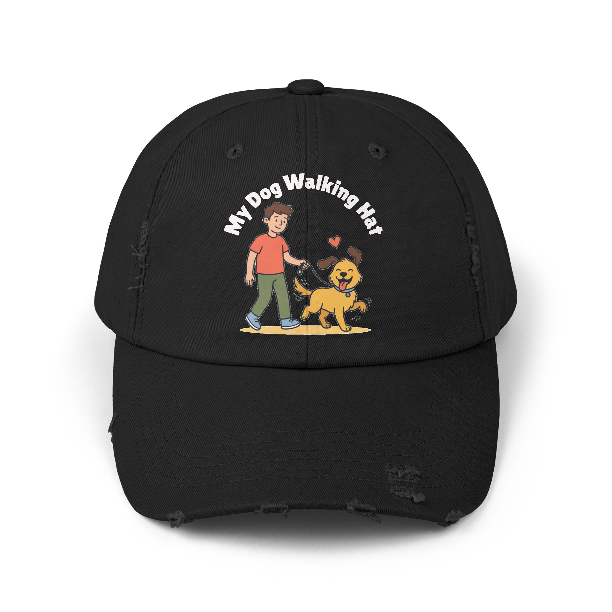 My Dog Walking Distressed Hat