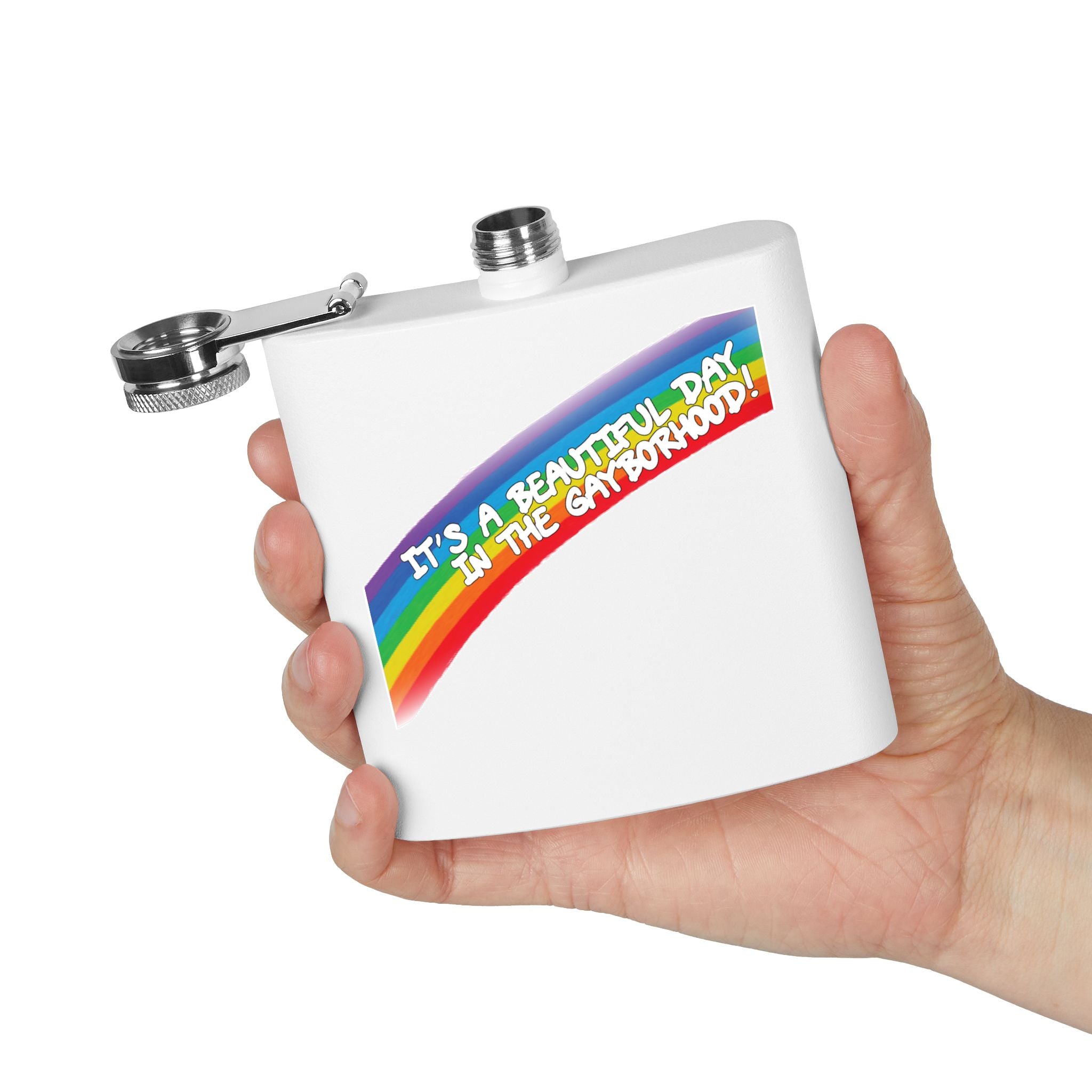 Beautiful Gayborhood Stainless Steel Flask, 6oz