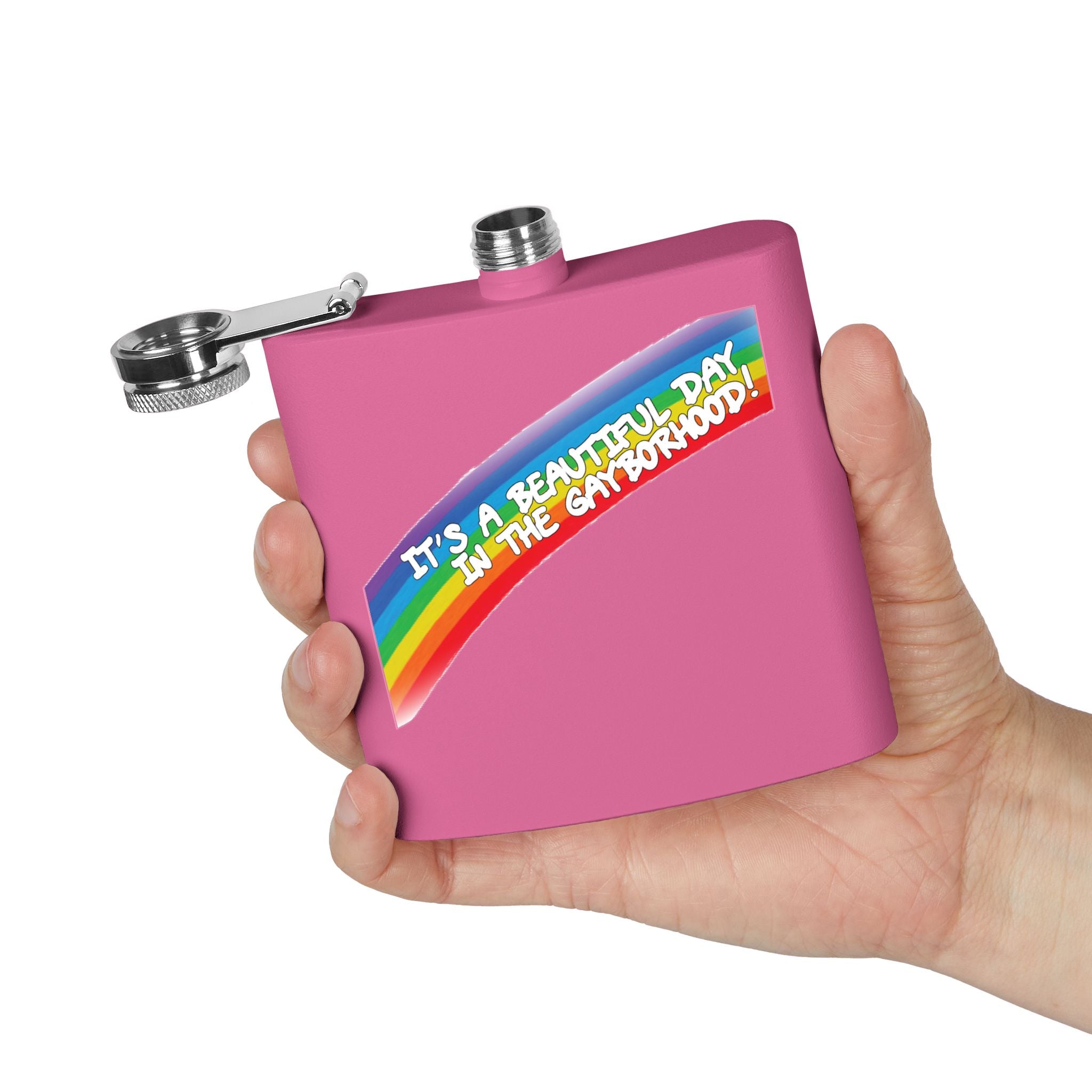 Beautiful Gayborhood Stainless Steel Flask, 6oz