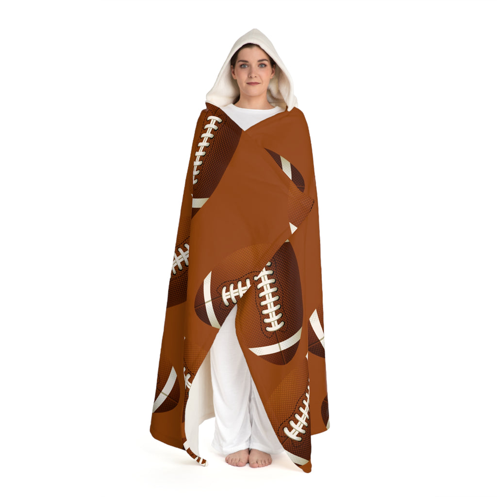 Football Hooded Sherpa Blanket