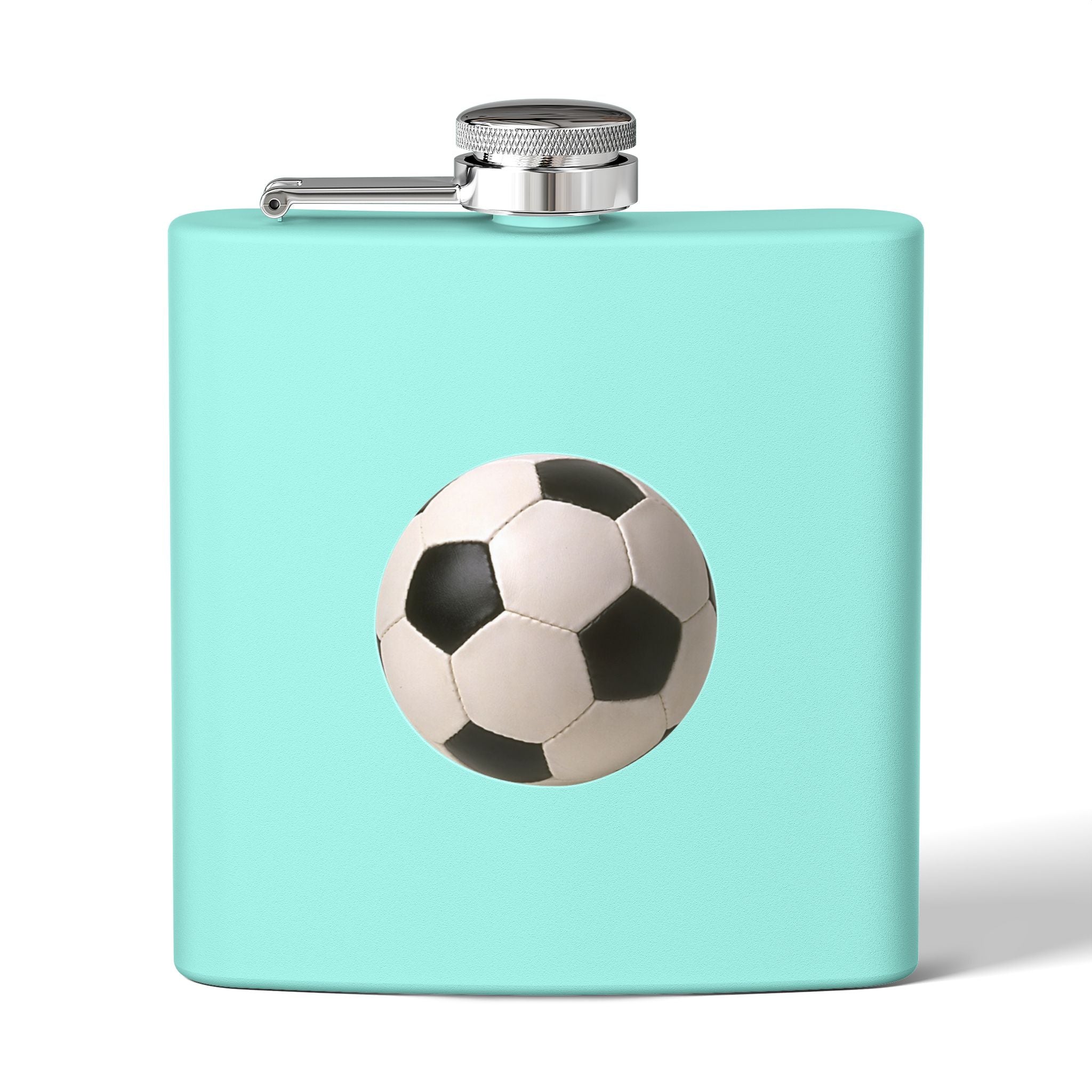 Soccer Stainless Steel Flask, 6oz