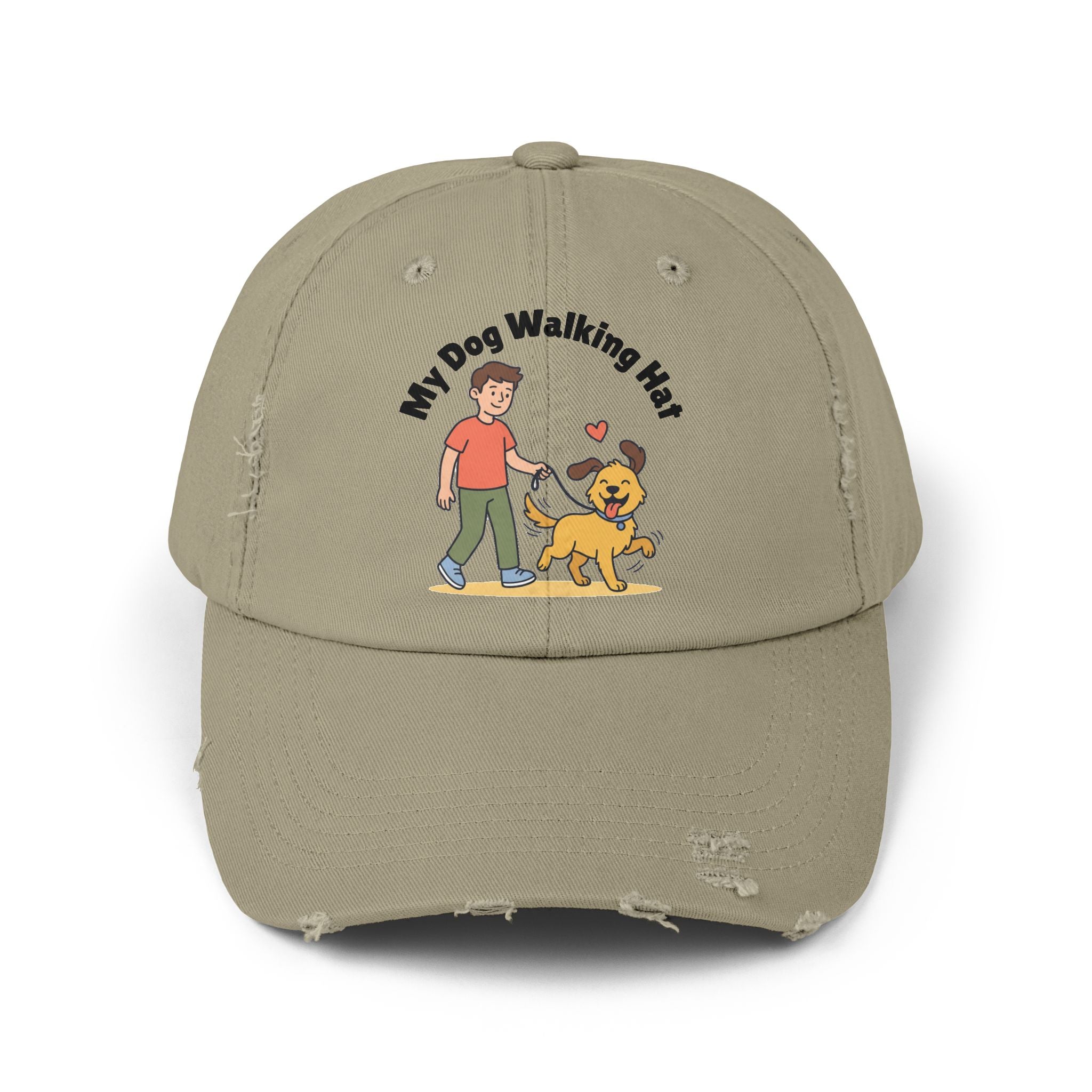 My Dog Walking Distressed Hat