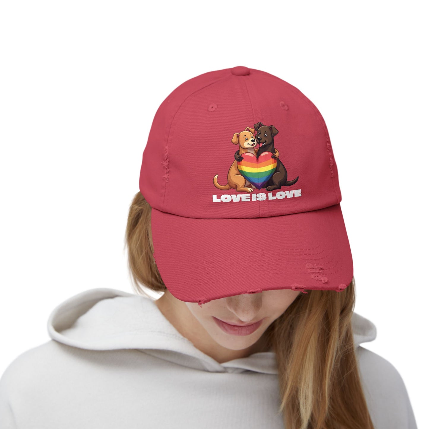Cap - Puppy Love is Love Distressed Design