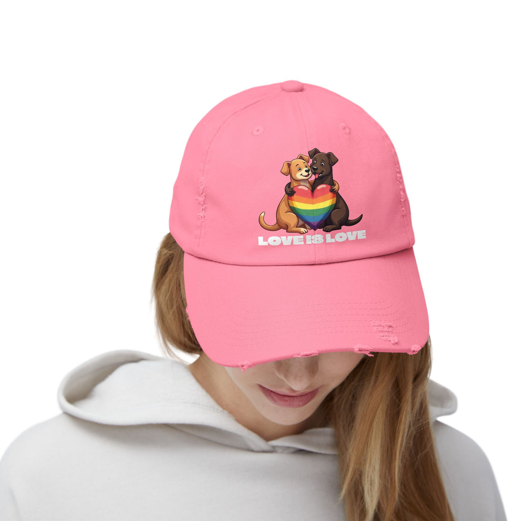 Cap - Puppy Love is Love Distressed Design