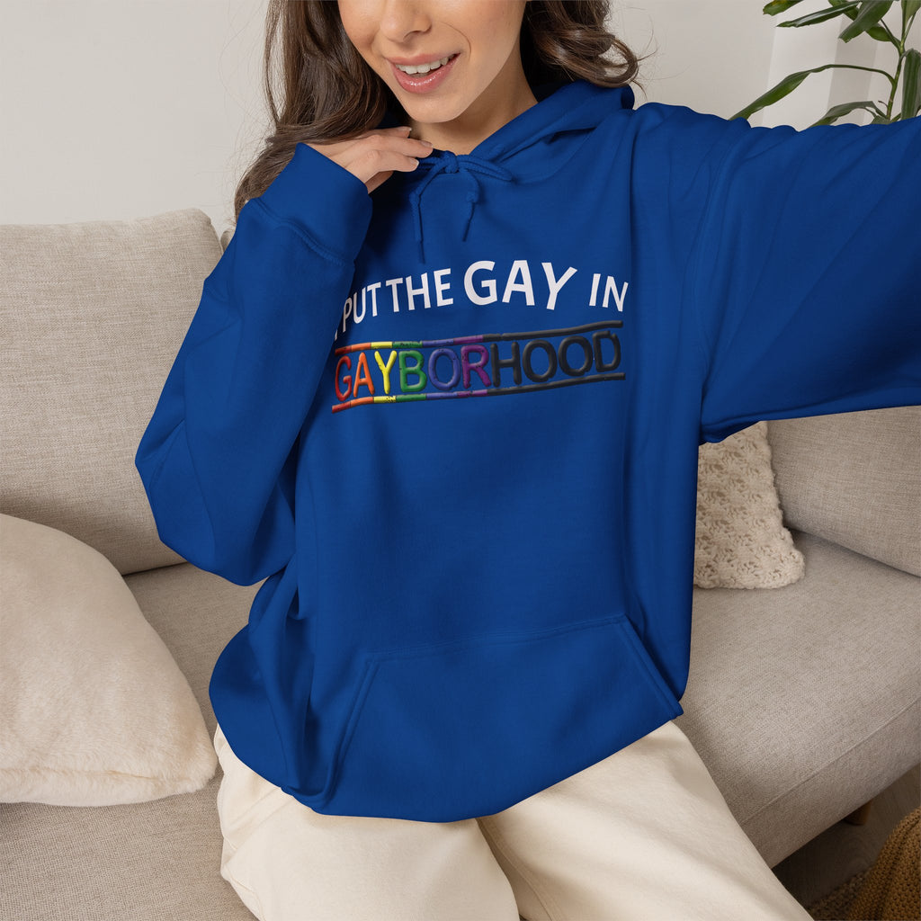 "I put the GAY in" Heavy Blend™ Hoodie