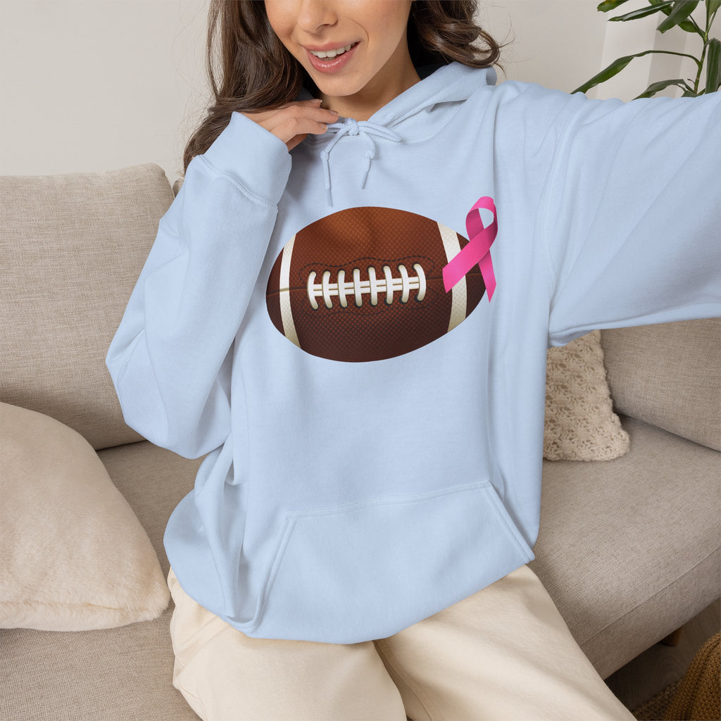 Breast Cancer Football Heavy Blend™ Hoodie
