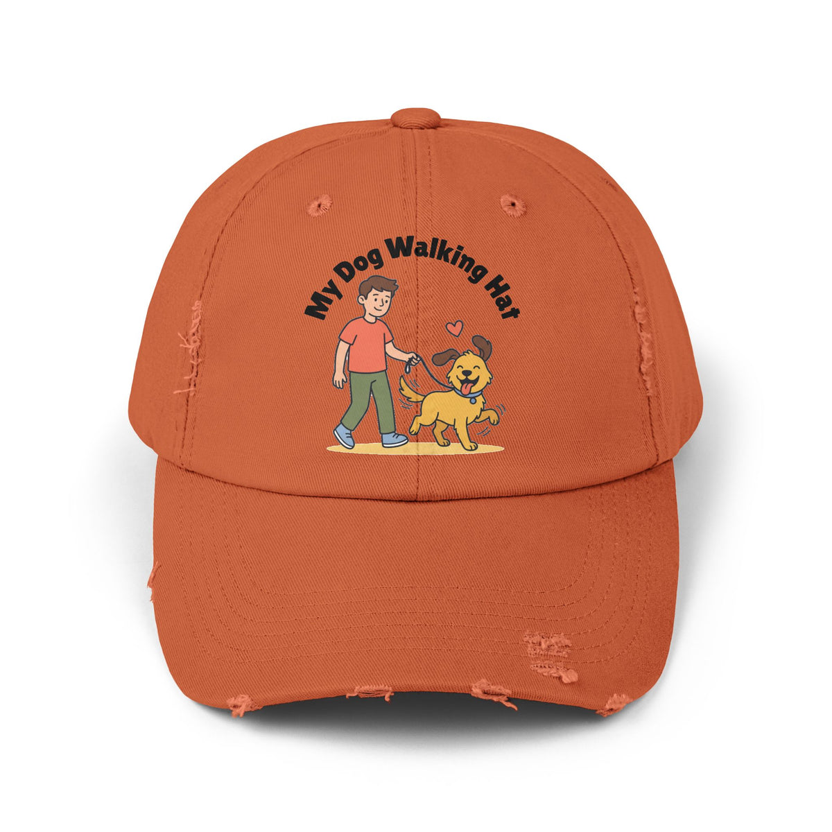 My Dog Walking Distressed Hat
