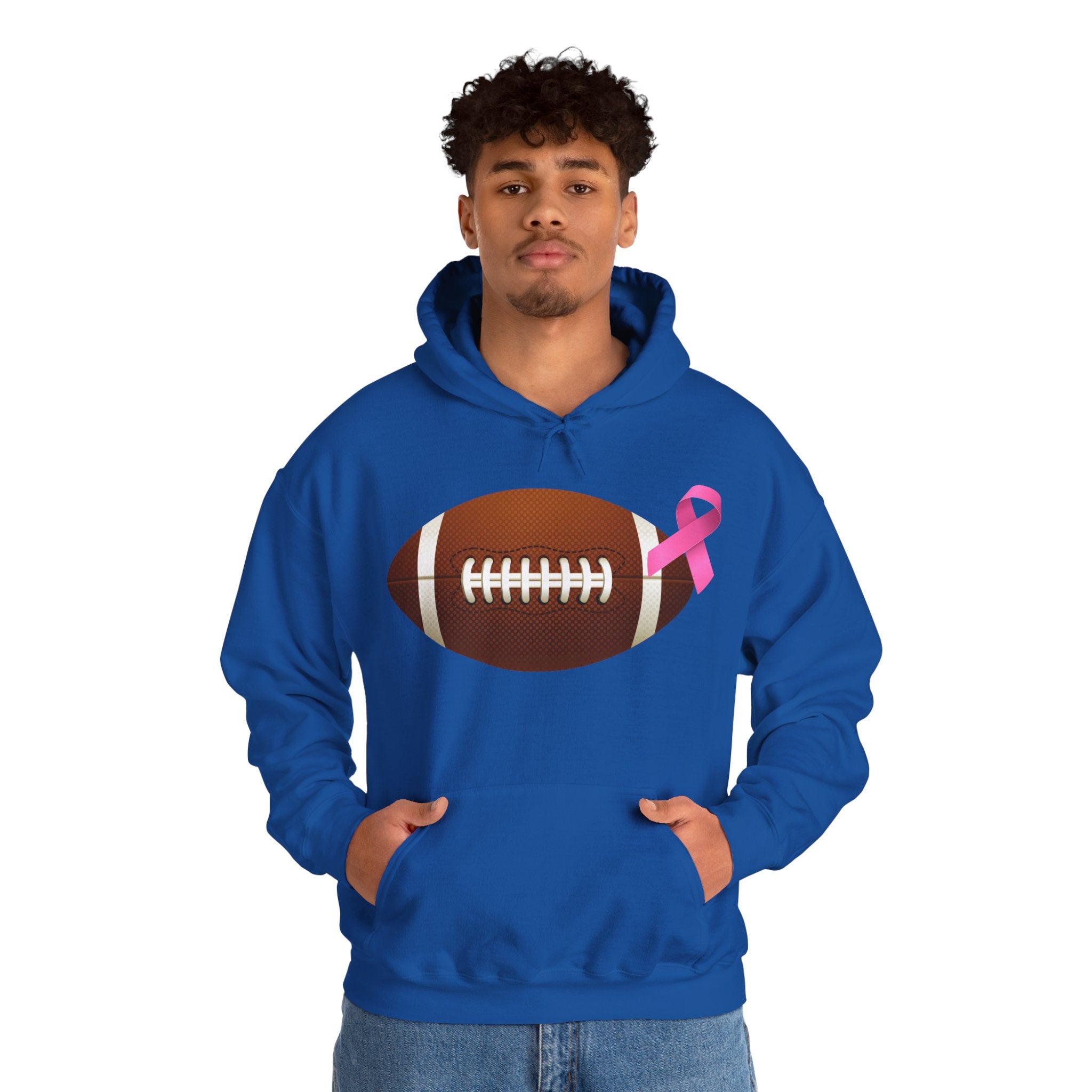 Breast Cancer Football Heavy Blend™ Hoodie