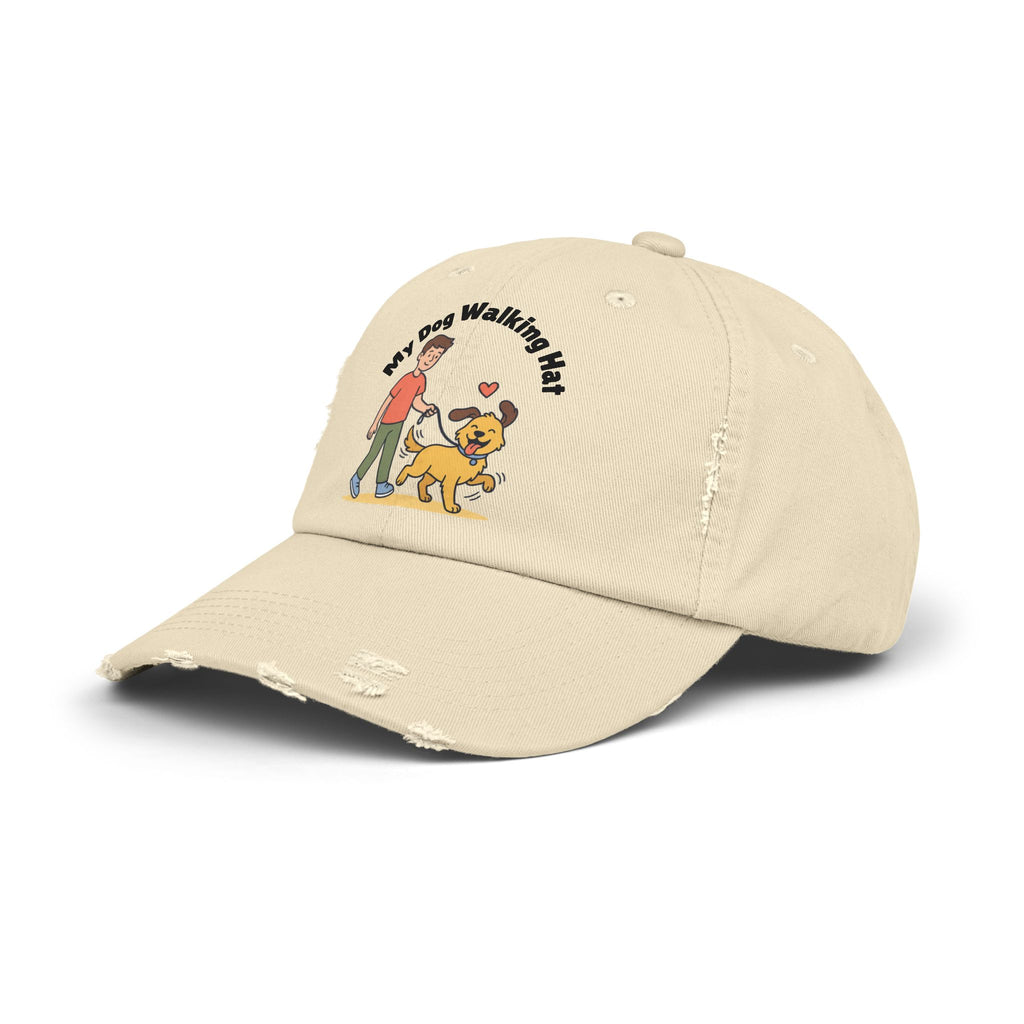 My Dog Walking Distressed Hat