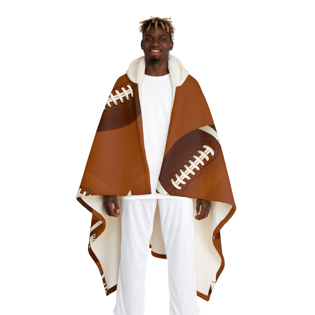 Football Hooded Sherpa Blanket