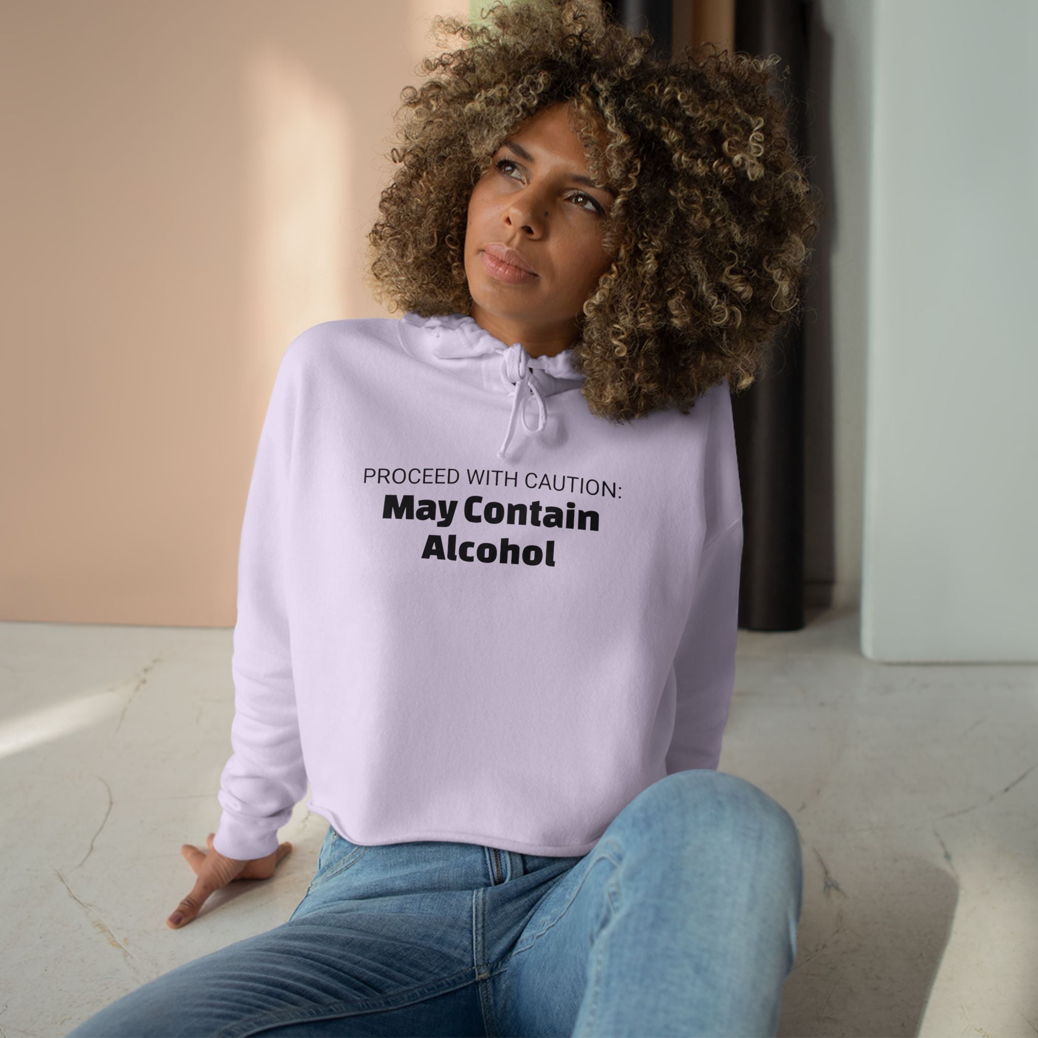 May Contain Alcohol Crop Hoodie