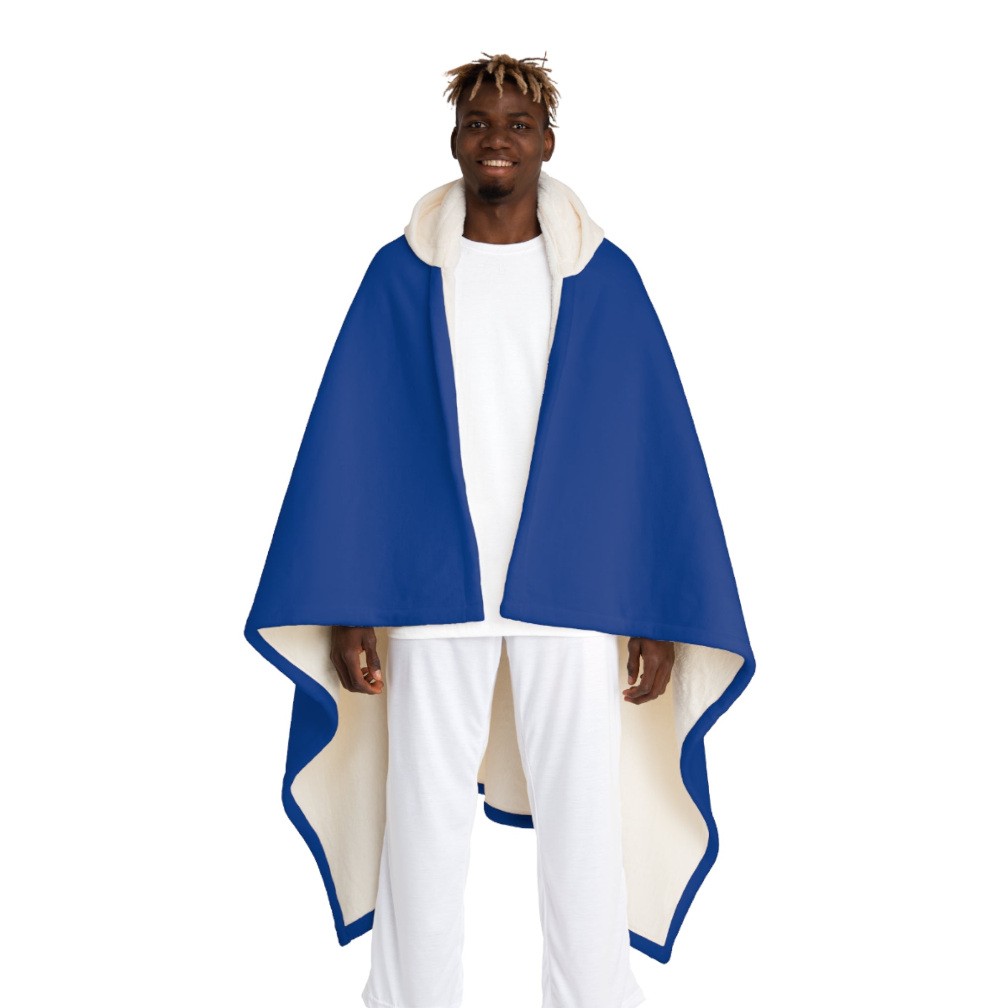 Rainbow "?" Dark Blue Hooded Sherpa Blanket