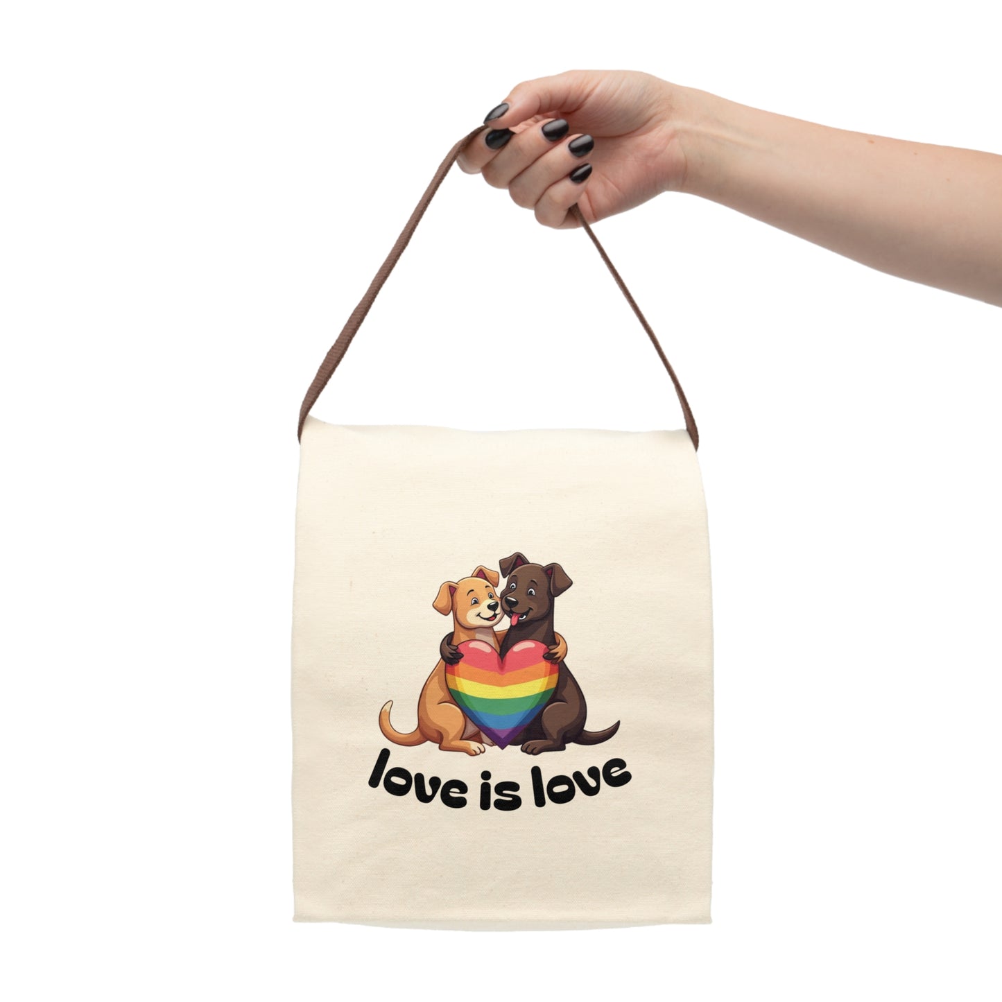 Canvas Lunch Bag Puppy Love is Love