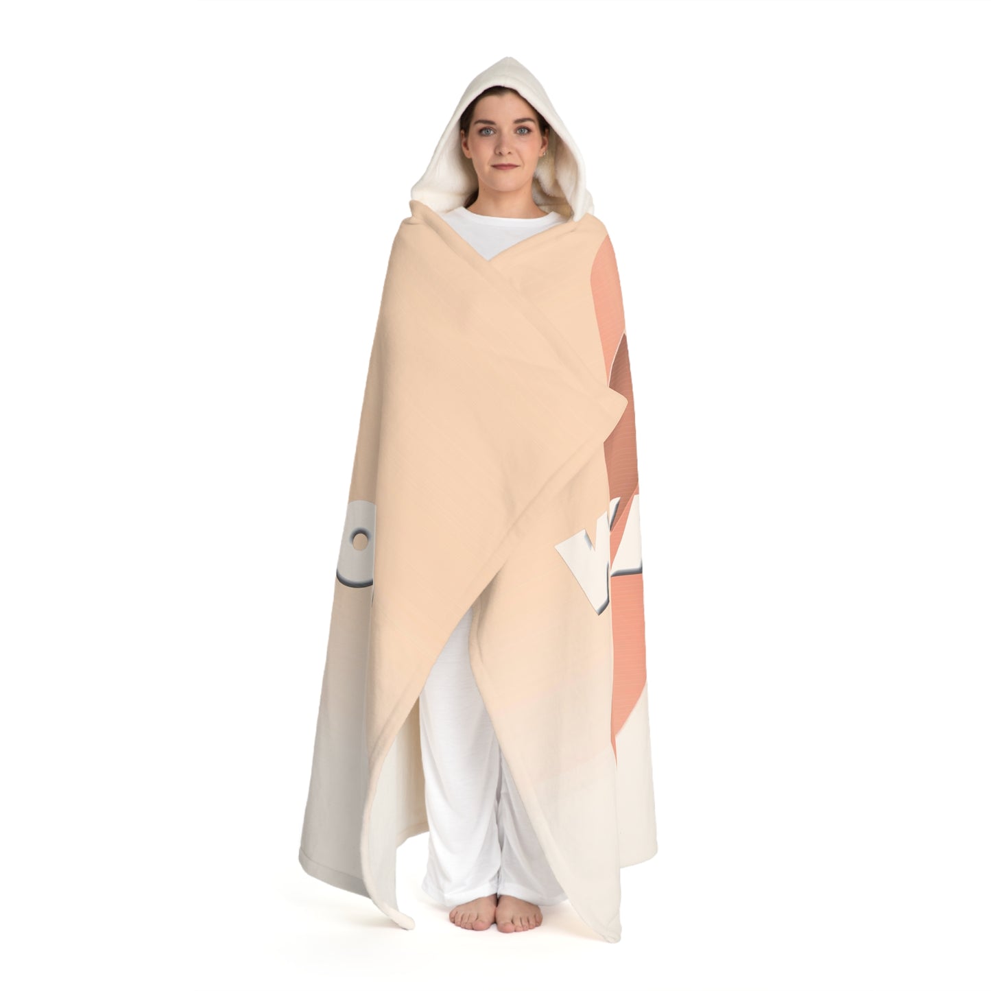 Uterine Cancer Peach Hooded Sherpa Blanket