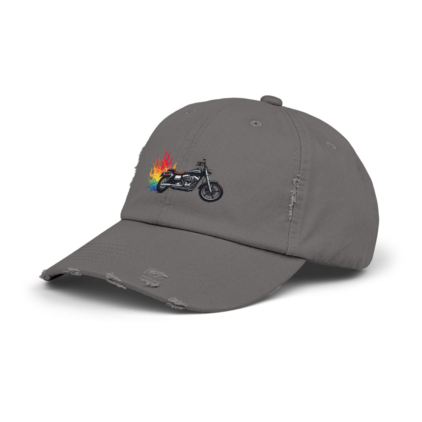 Rainbow Motorcycle Distressed Design