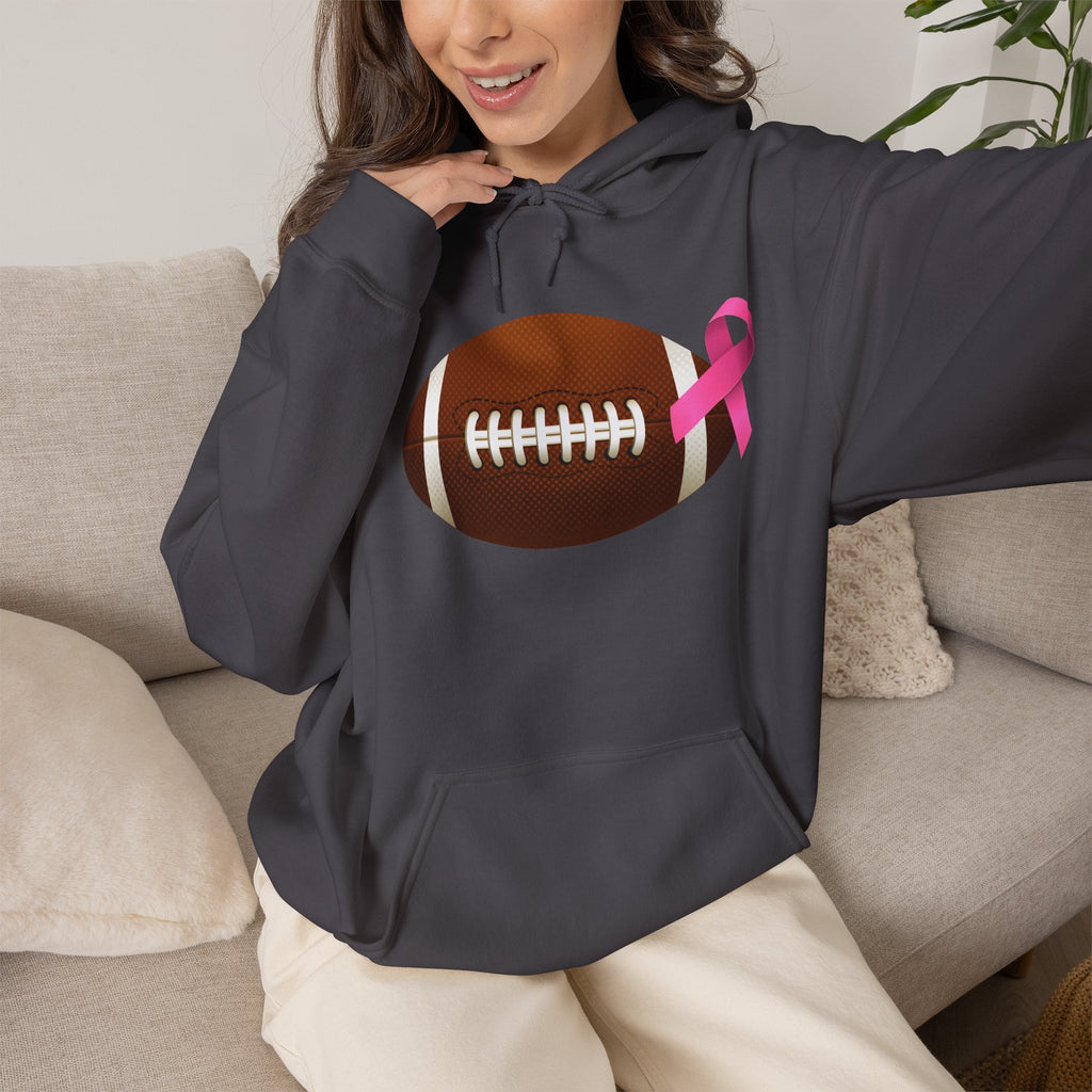 Breast Cancer Football Heavy Blend™ Hoodie