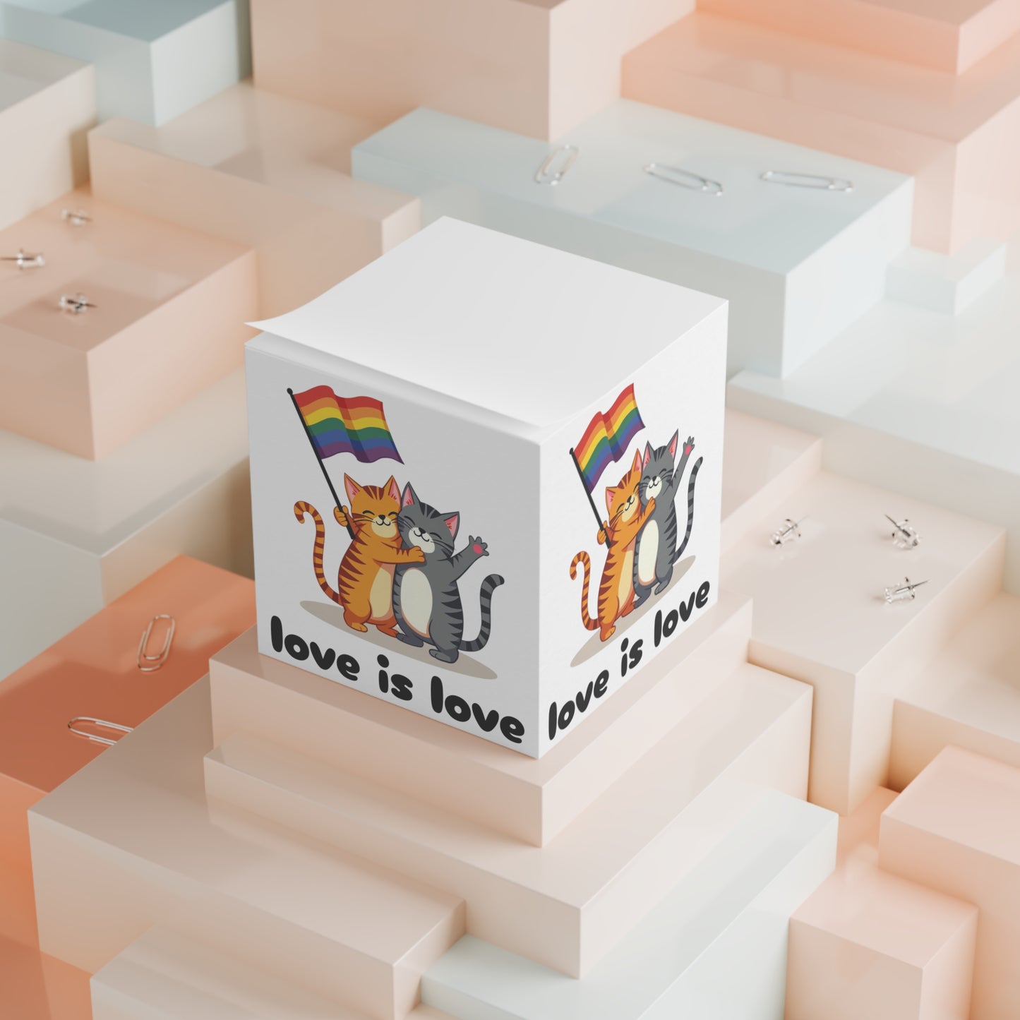 Note Cube - Kitty Love Is Love Memo Pad