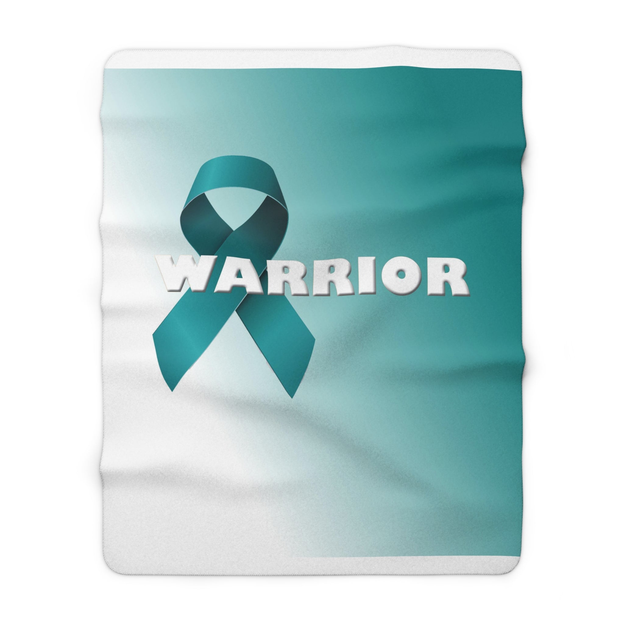 Teal Ribbon Sherpa Fleece Blanket